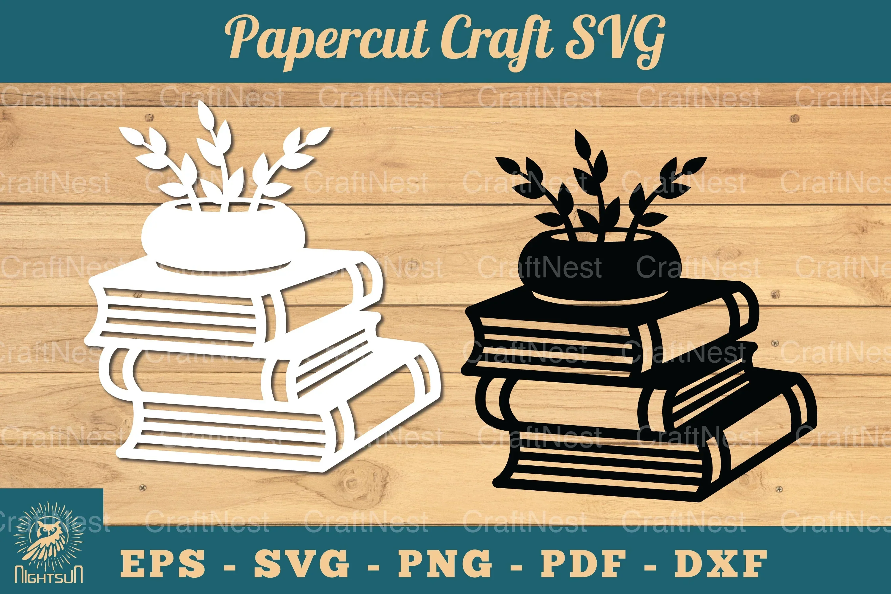 Flower and Book Papercut SVG Bundle