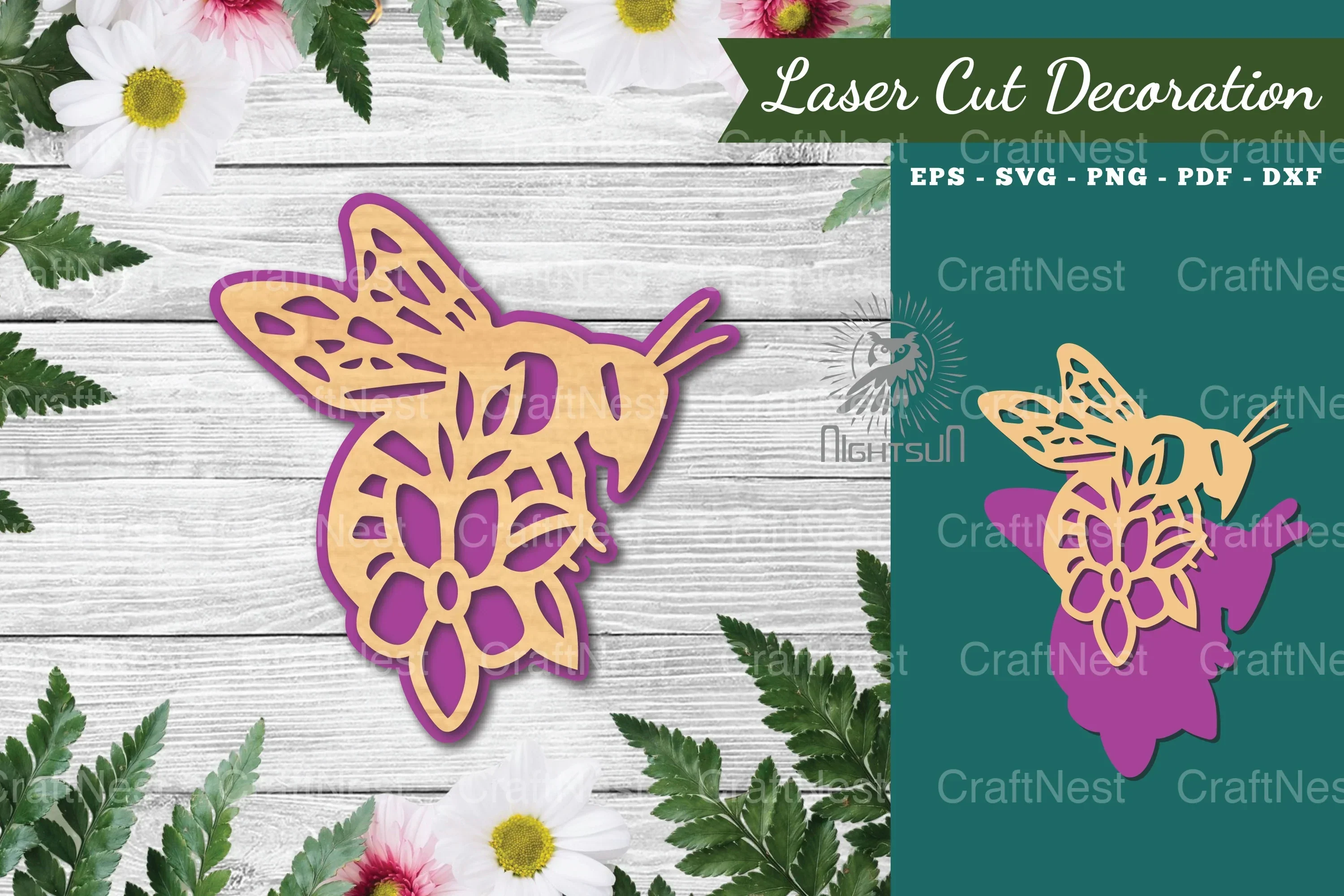 Flower Bee Laser Cut Decoration Bundle