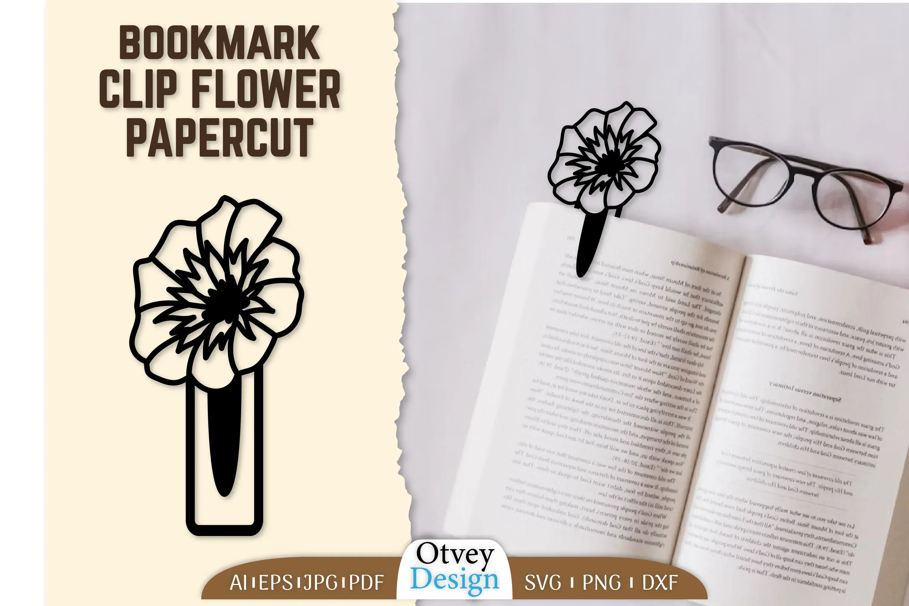 Flower Clip Bookmark SVG Bundle