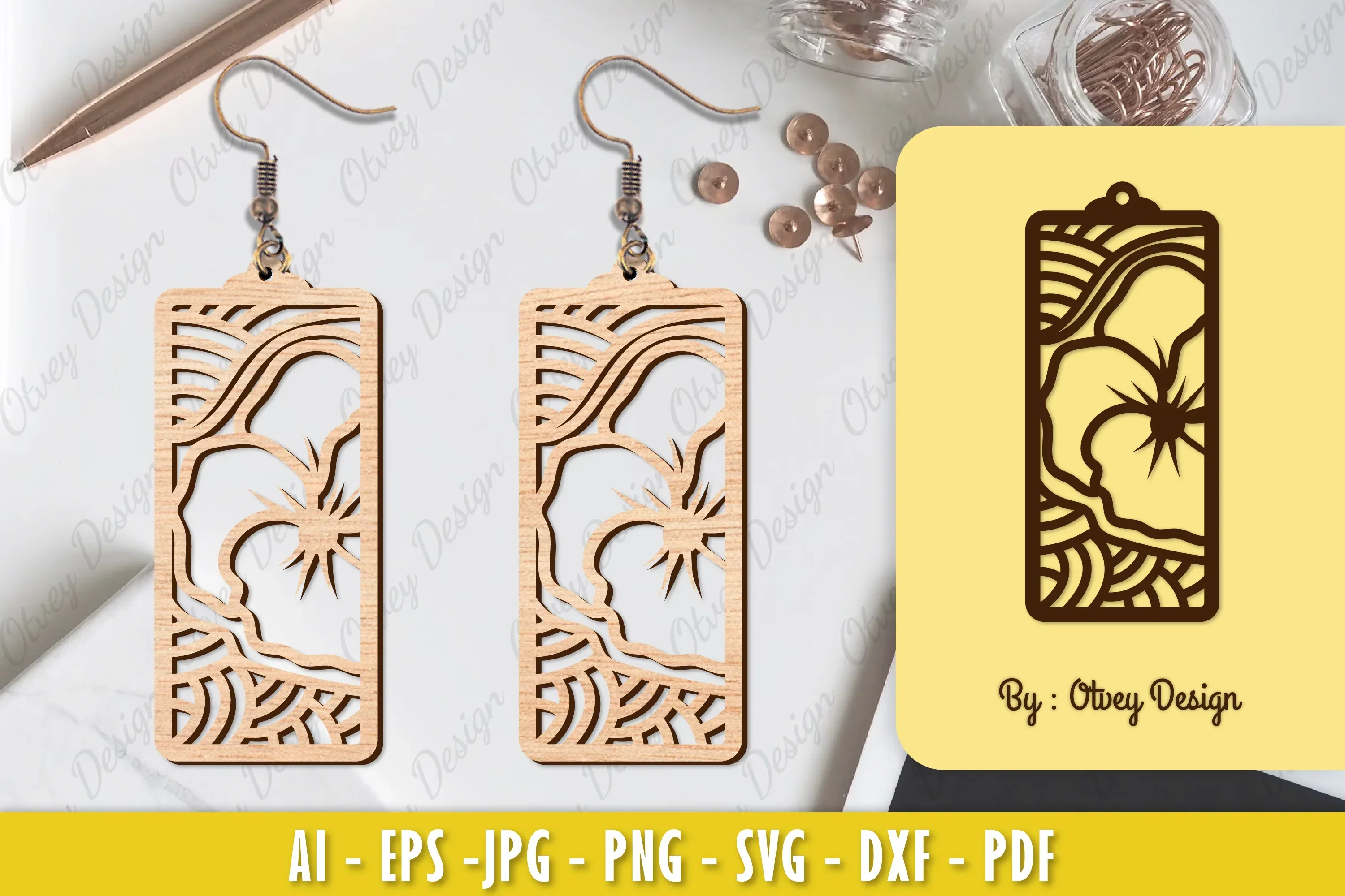 Flower Earring Laser Cut SVG Bundle