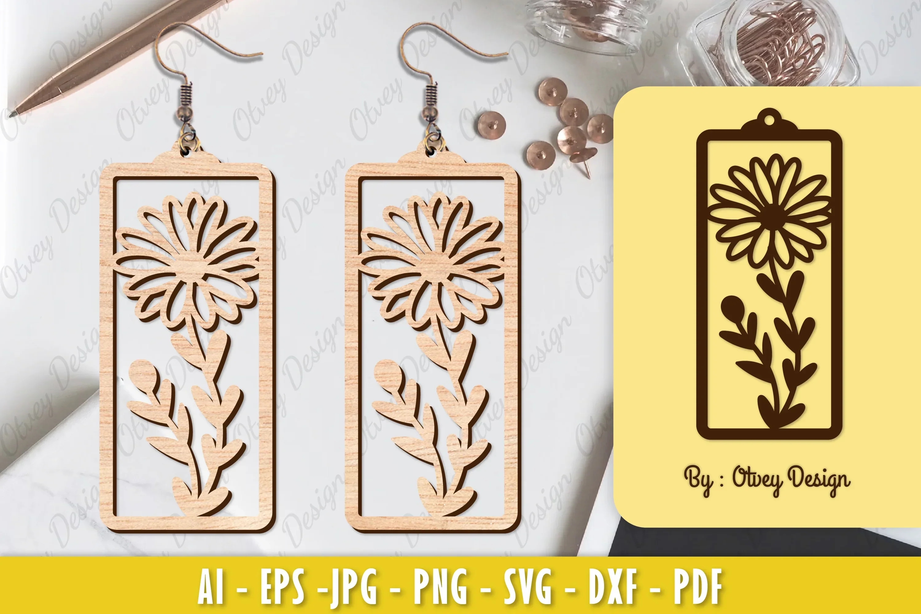 Flower Earring Laser Cut SVG Bundle