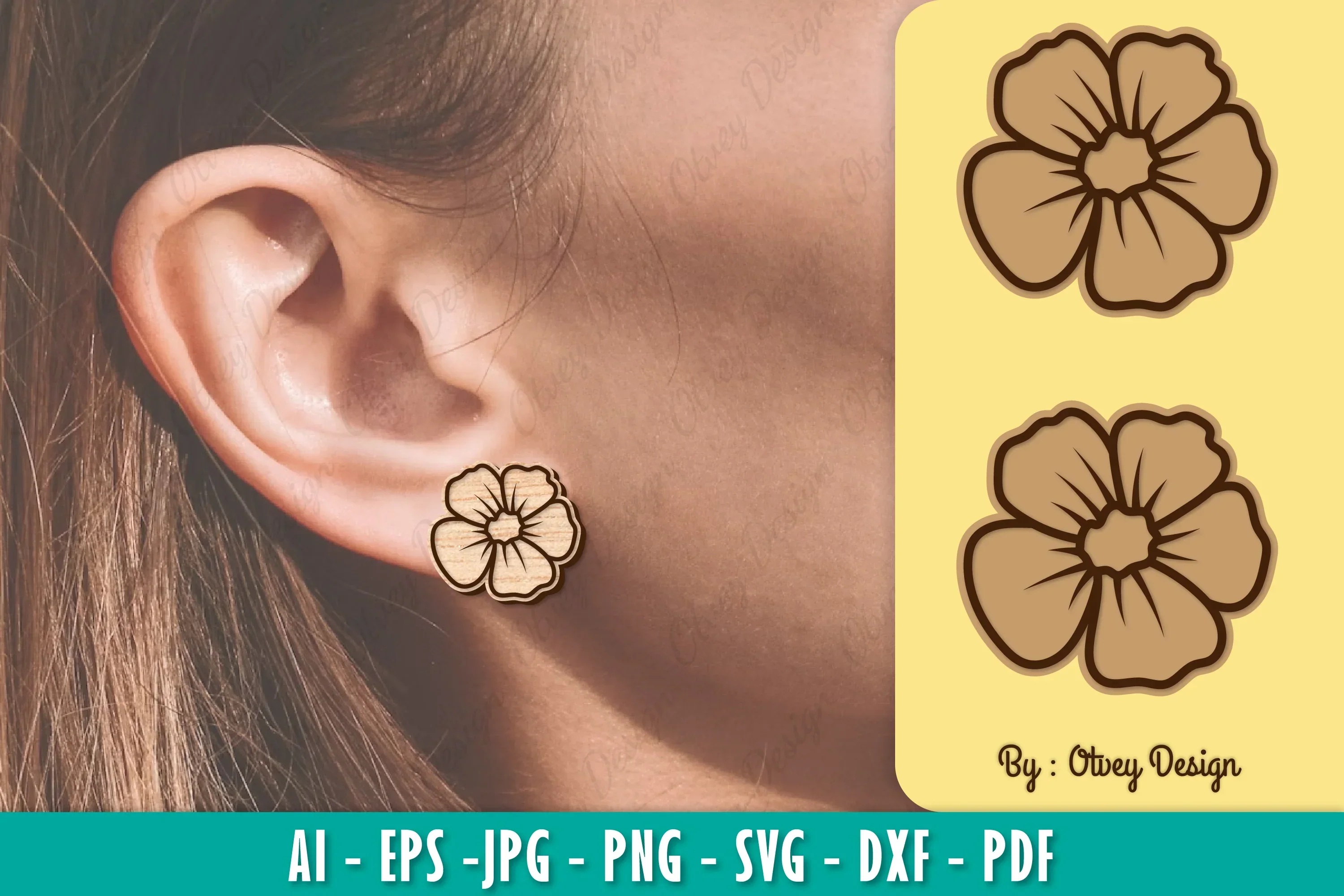 Flower Earring Laser Cut SVG Bundle