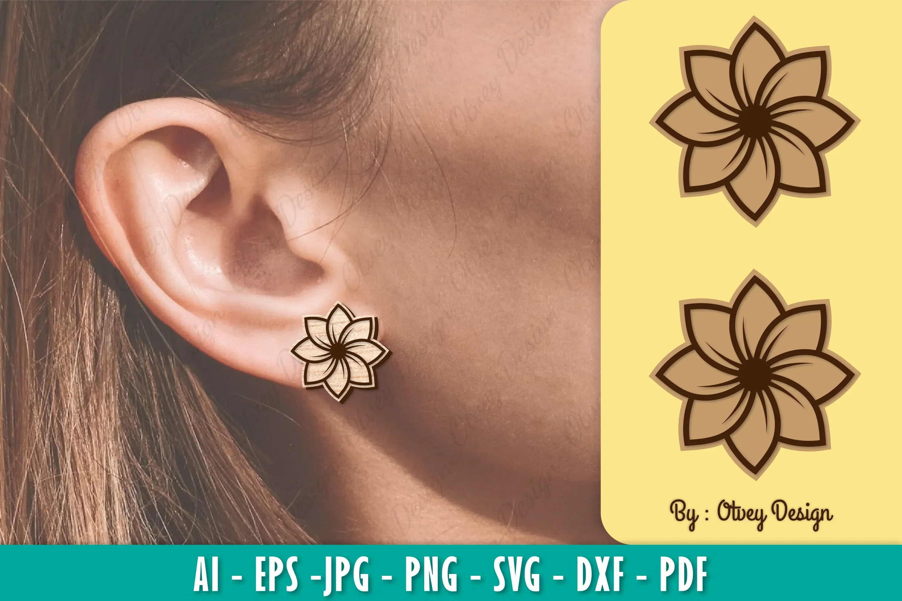 Flower Earring Laser Cut SVG Bundle