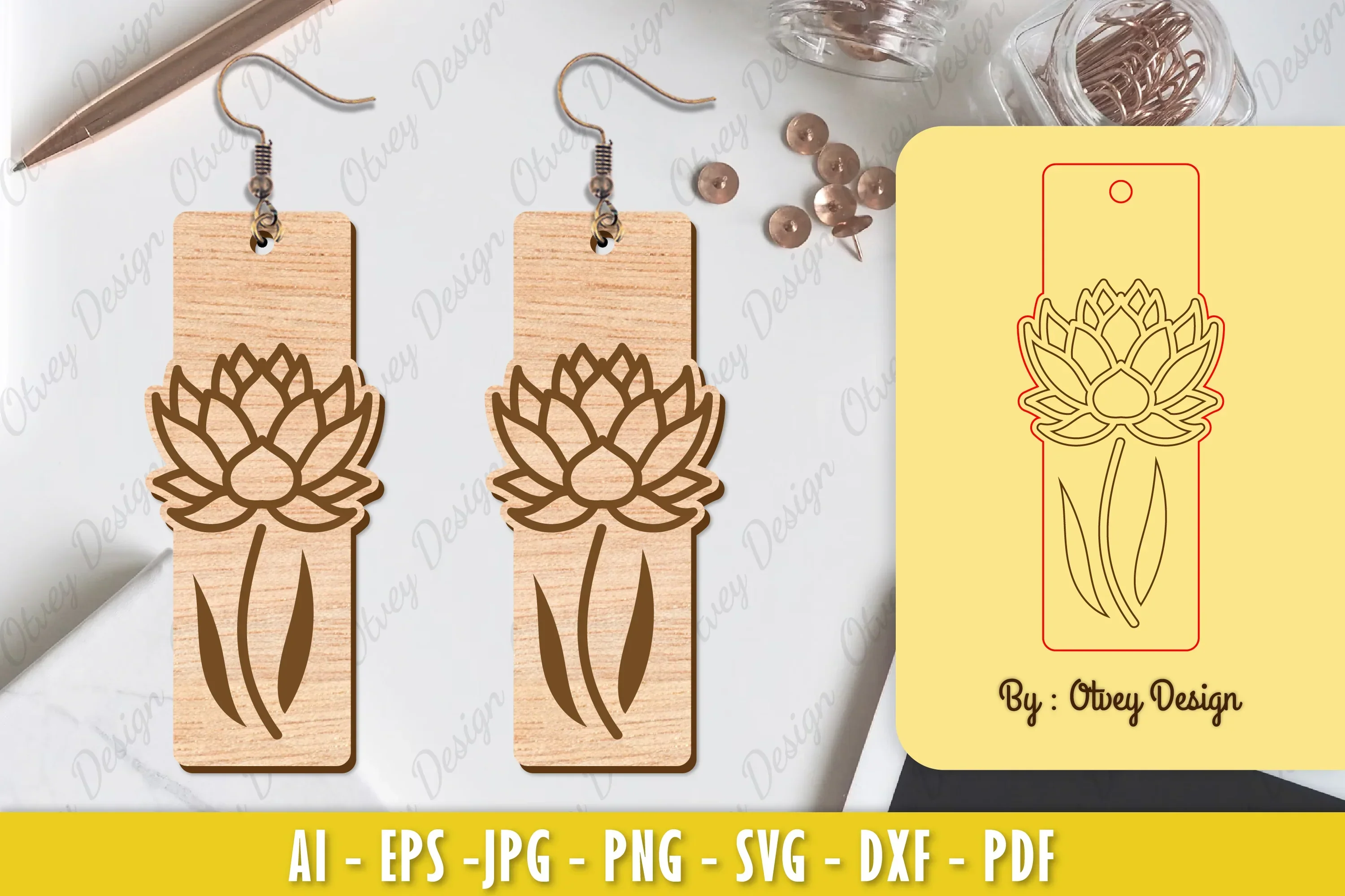 Flower Earring Laser Cut SVG Bundle