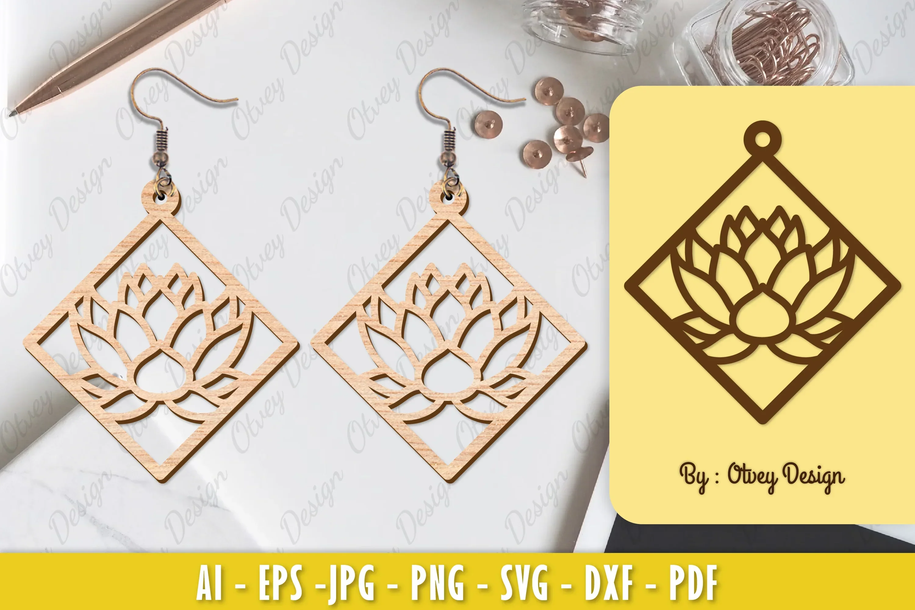 Flower Earring Laser Cut SVG Bundle