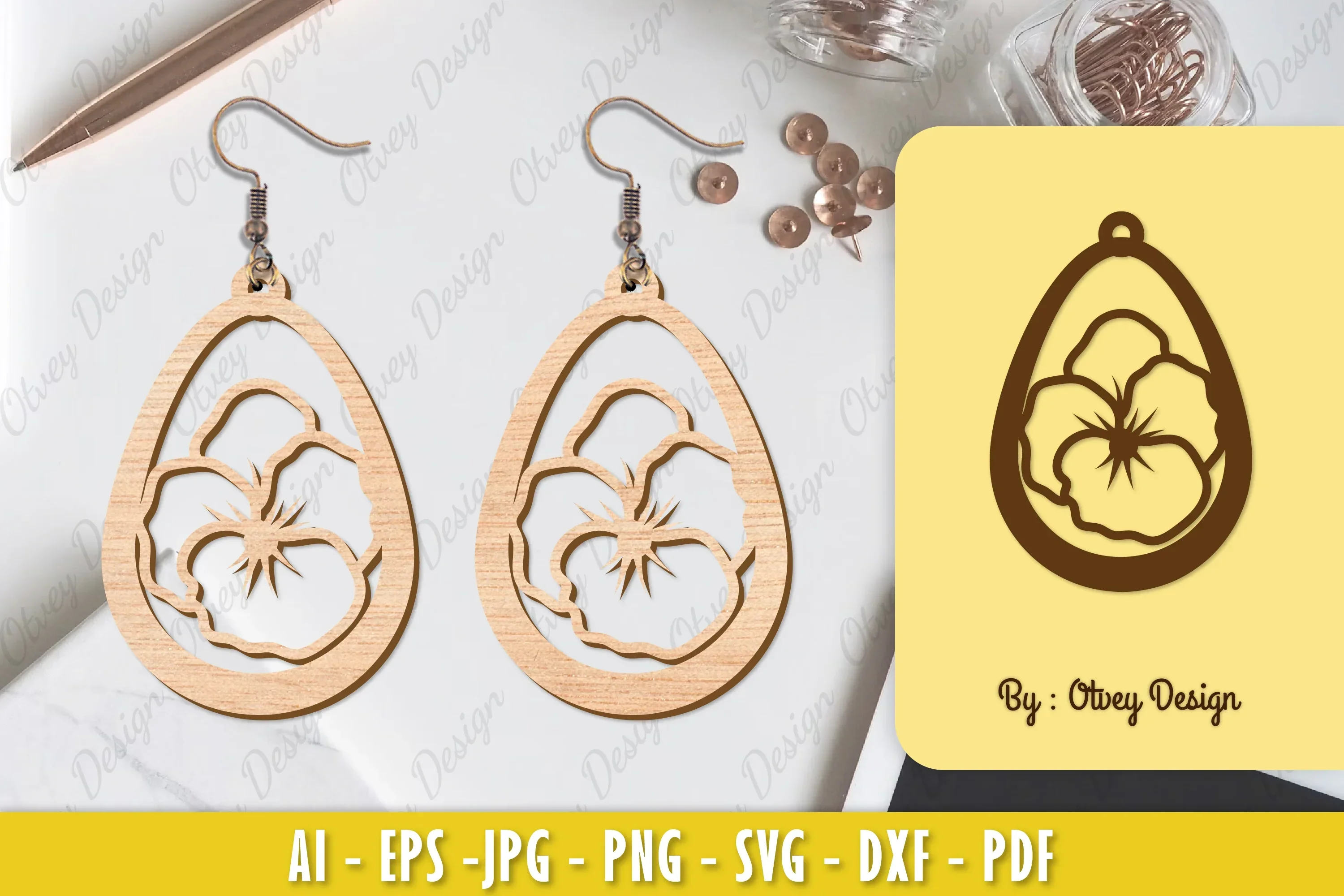 Flower Earring Laser Cut SVG Bundle