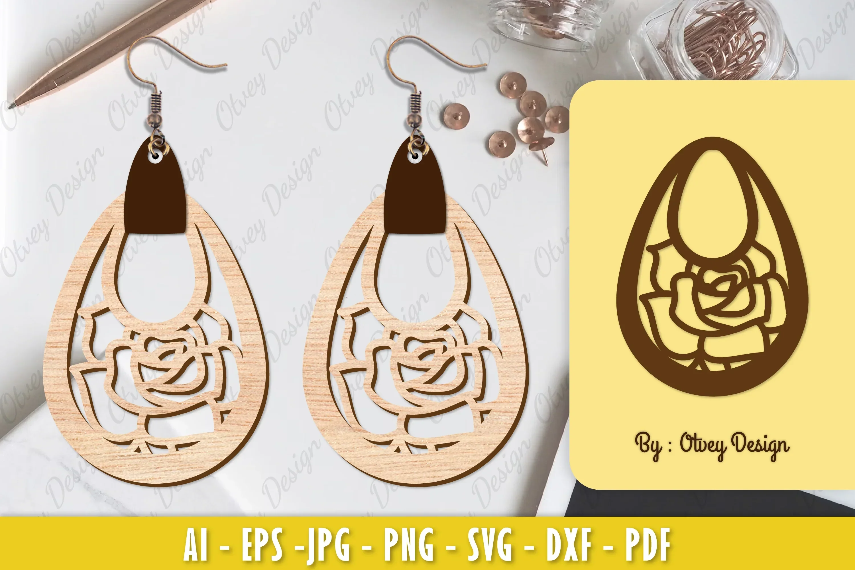 Flower Earring Laser Cut SVG Bundle