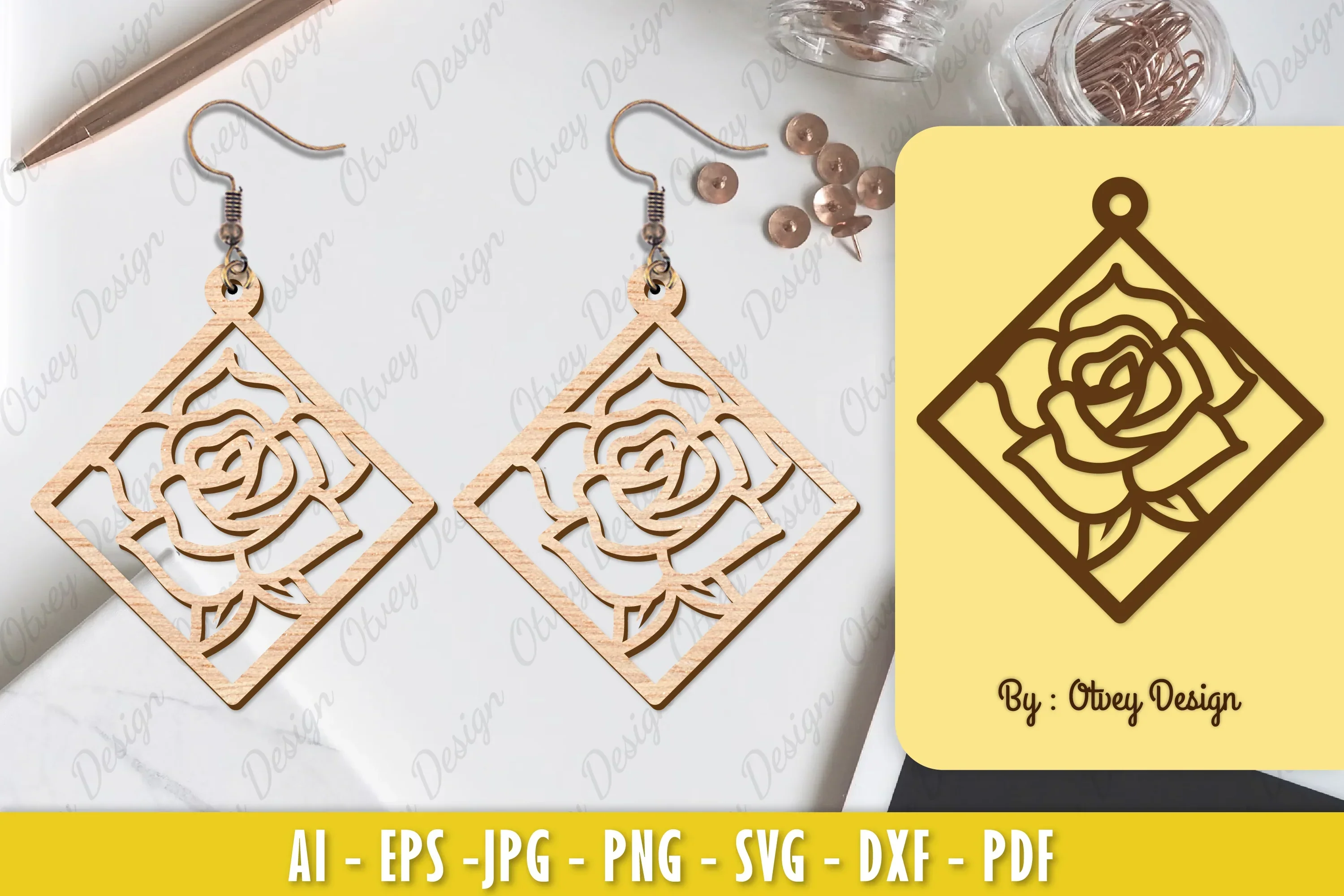 Flower Earring Laser Cut SVG Bundle