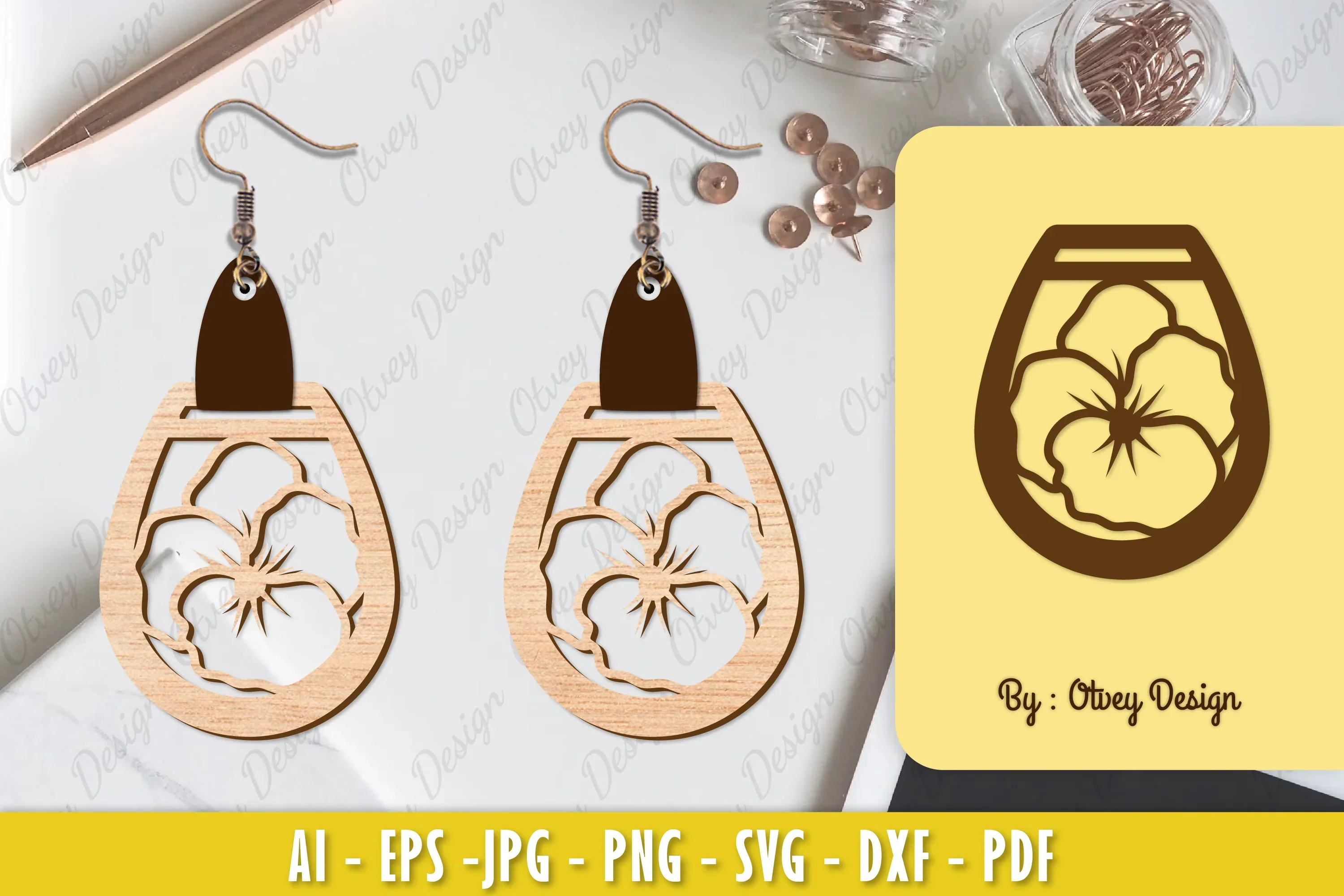 Flower Earring Laser Cut SVG Bundle