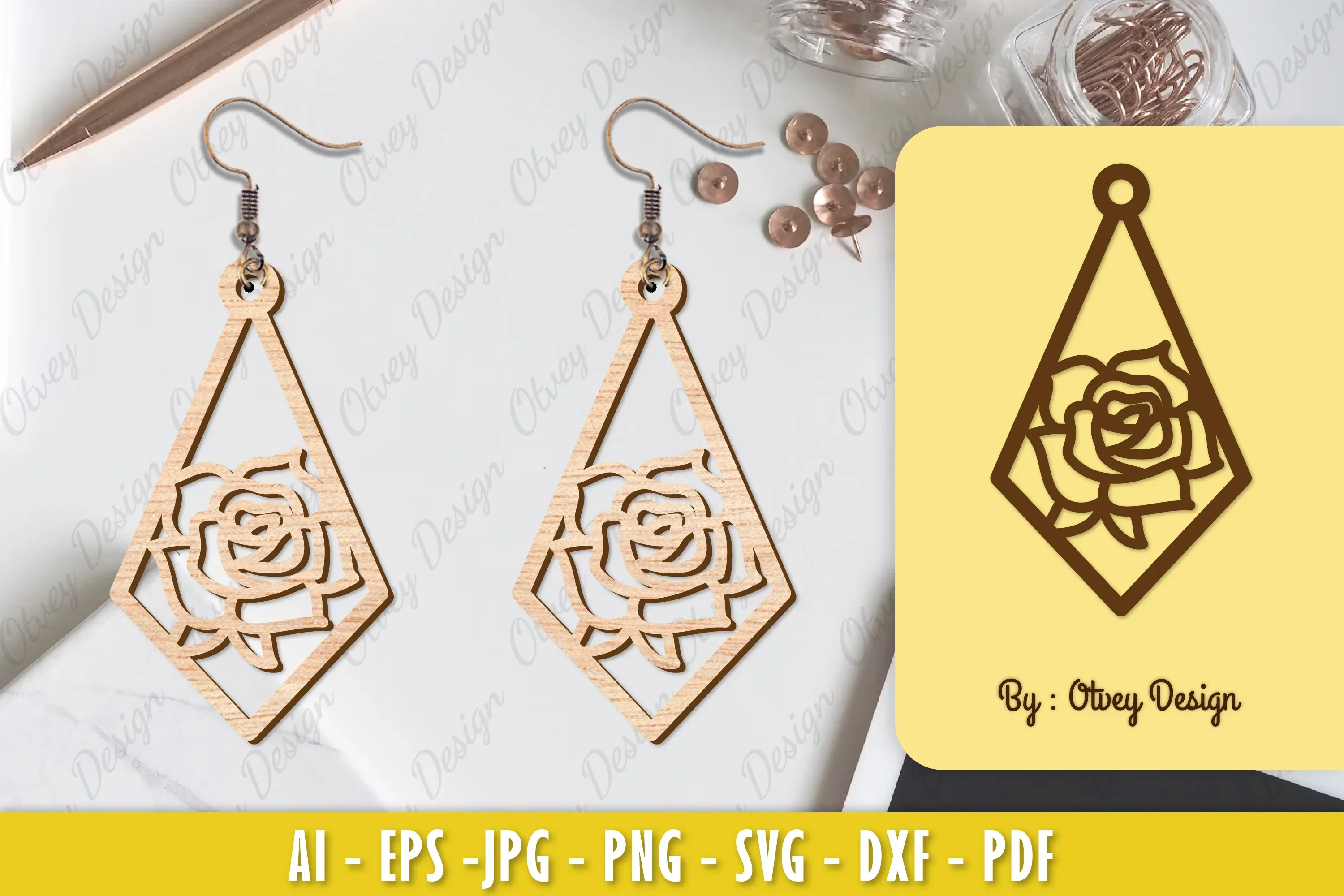 Flower Earring Laser Cut SVG Bundle