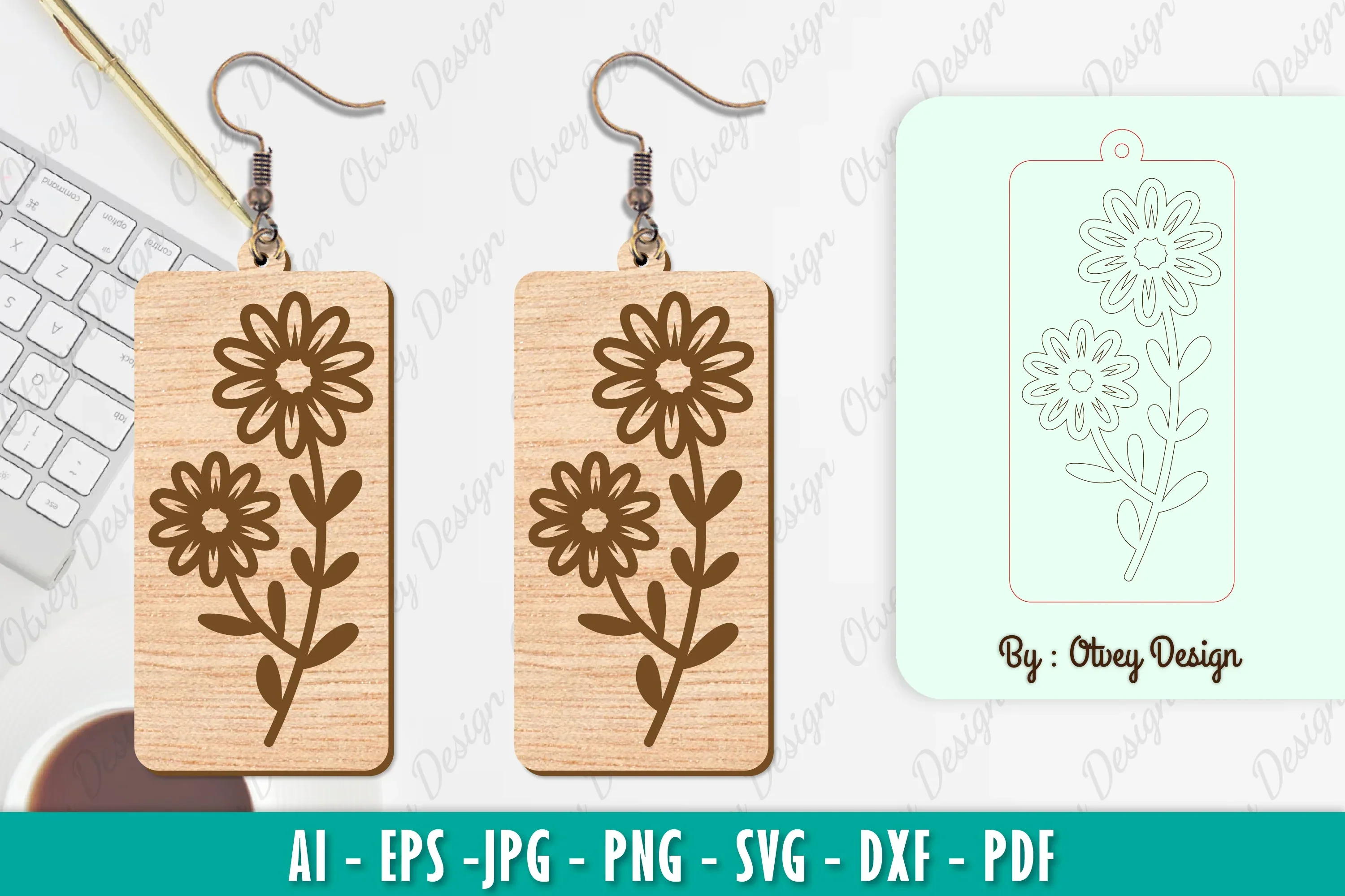 Flower Earring SVG Bundle