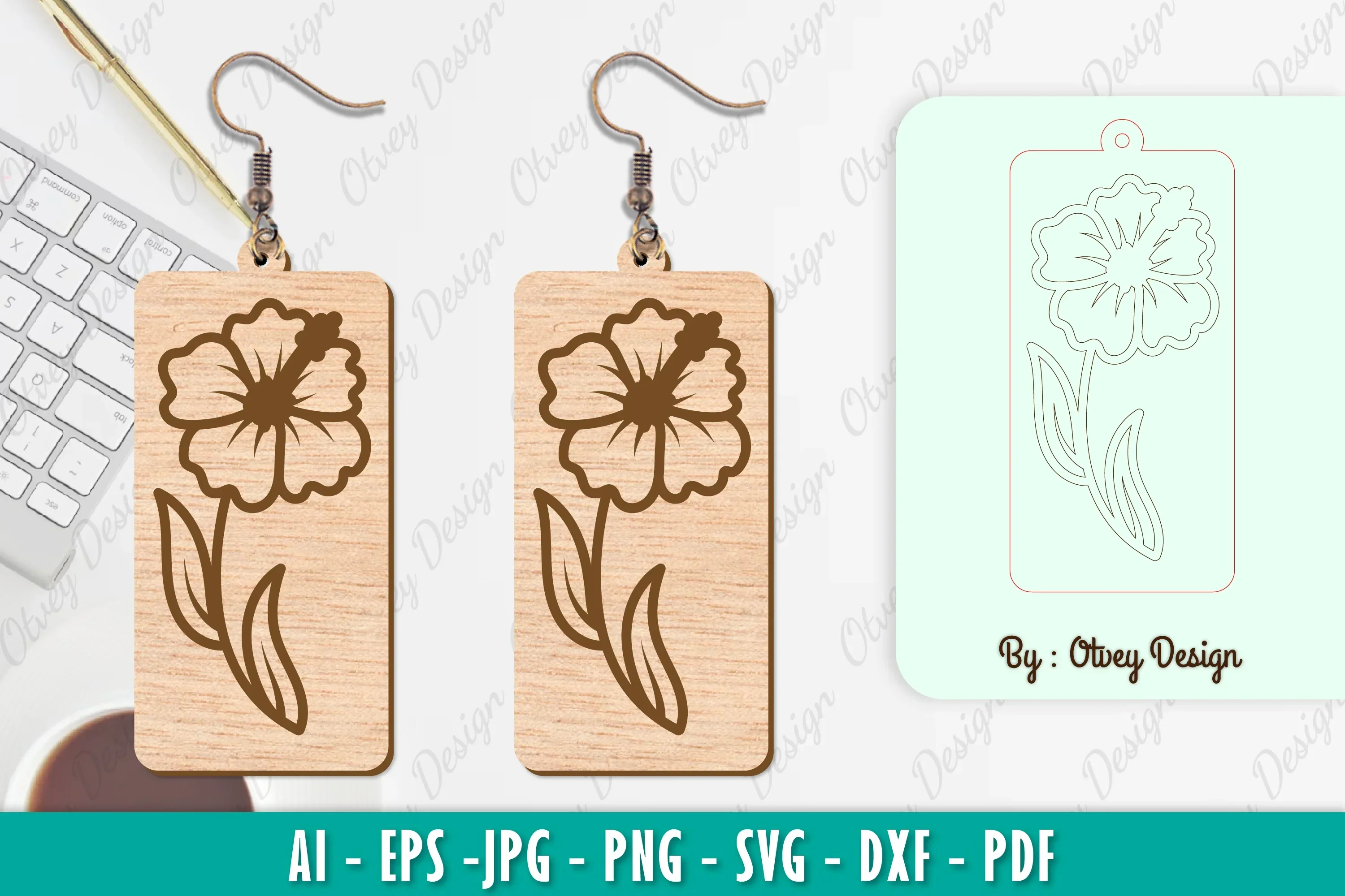 Flower Earring SVG Bundle