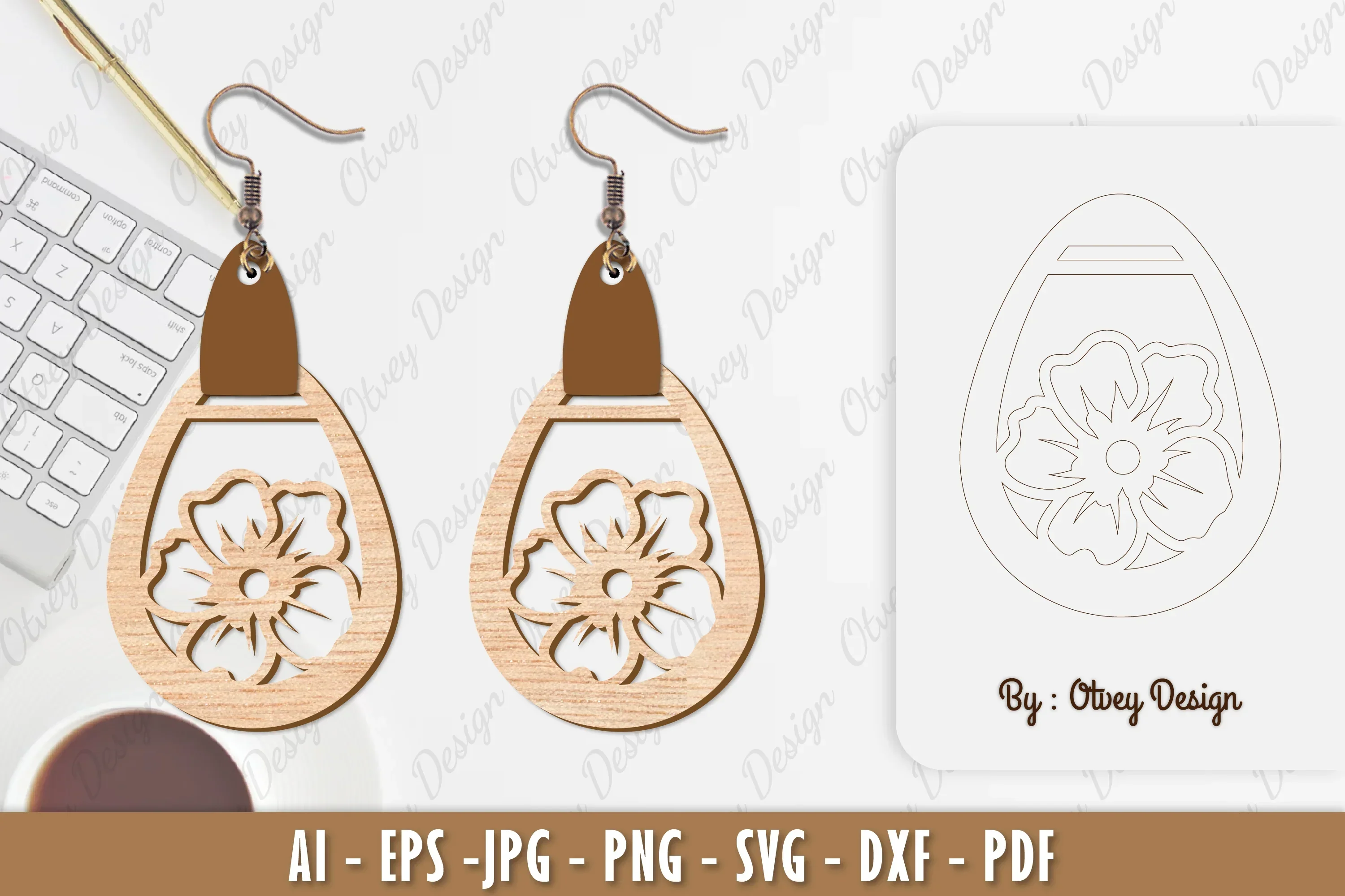 Flower Earring SVG Bundle
