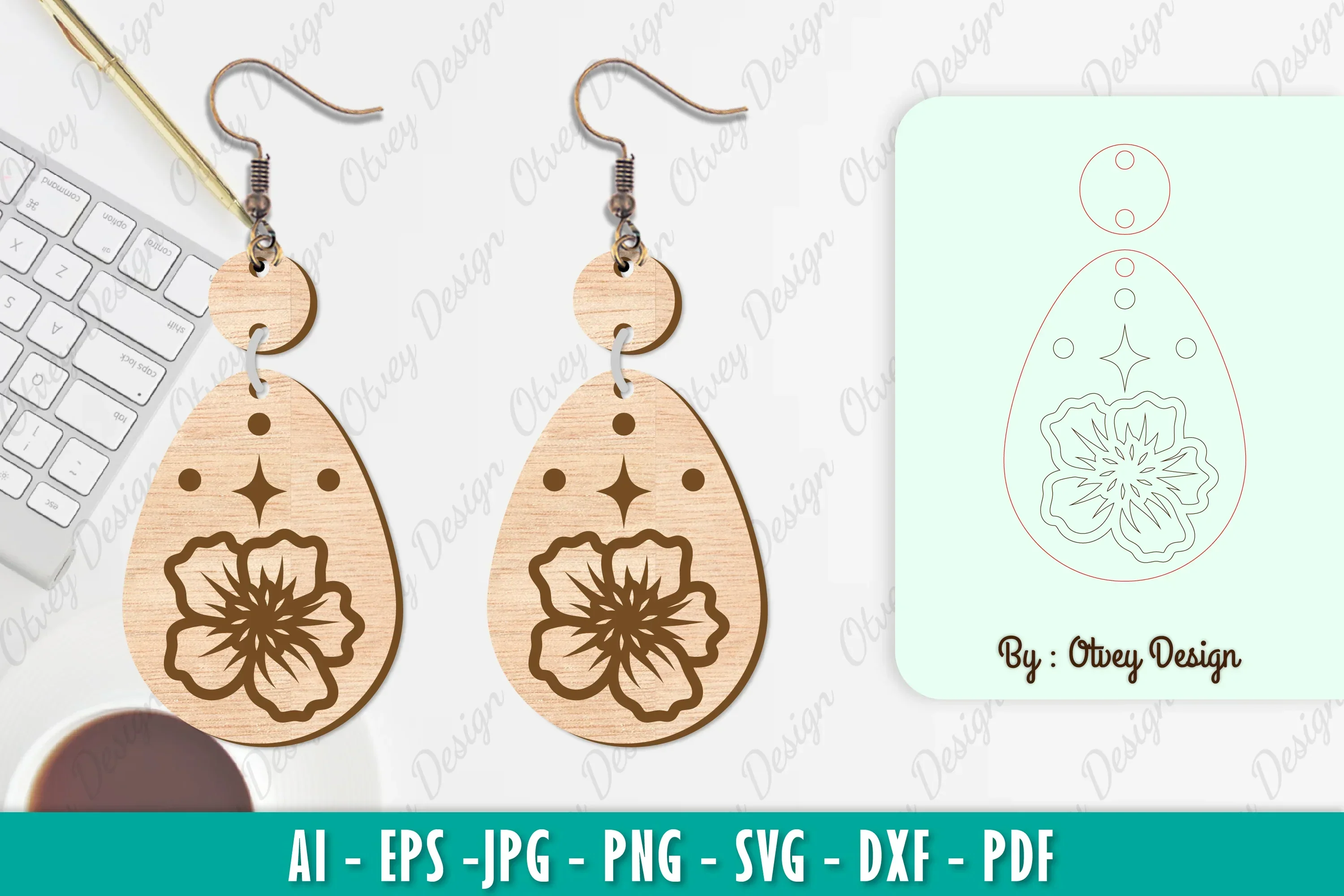 Flower Earring SVG Bundle