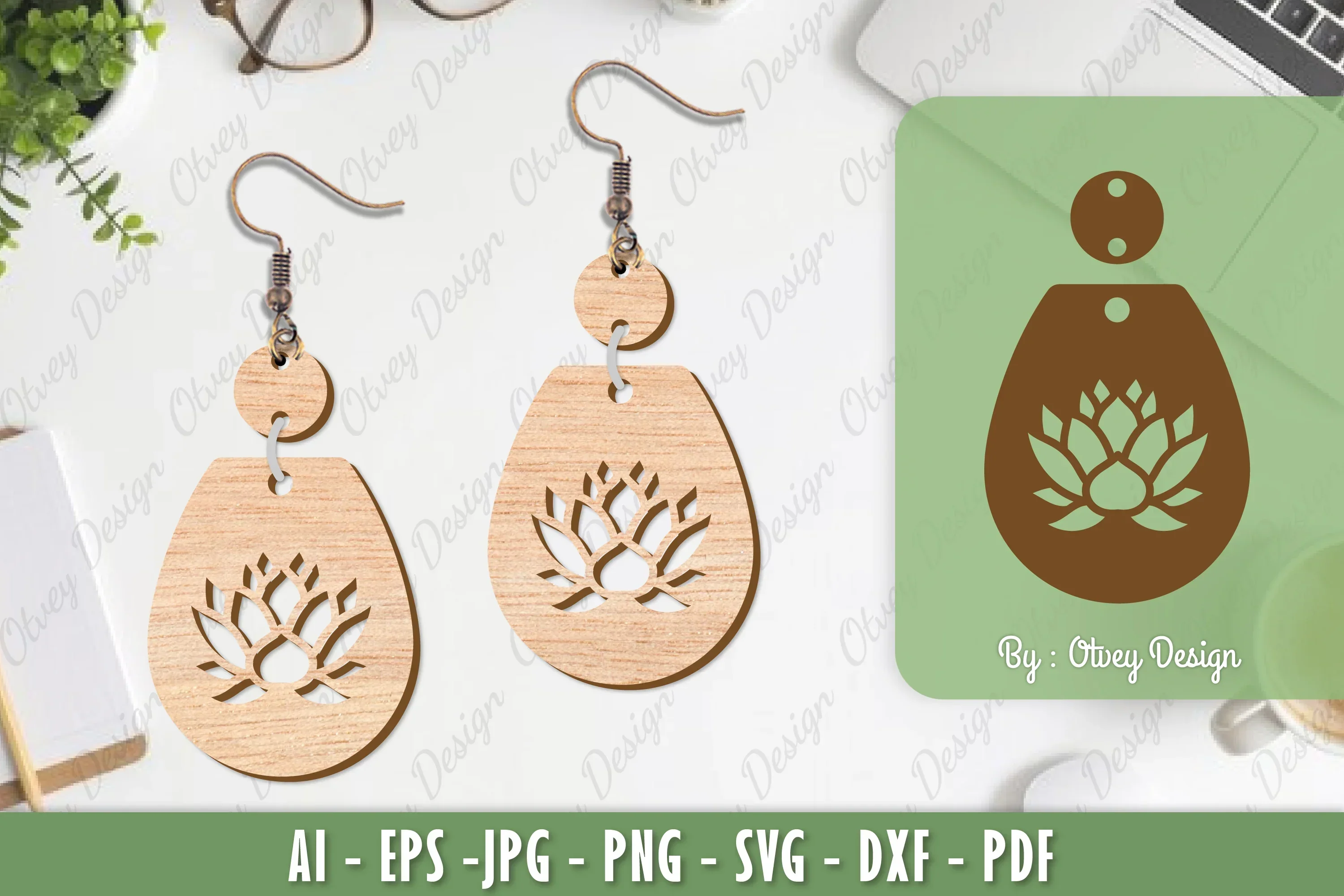 Flower Earrings Laser Cut SVG Bundle