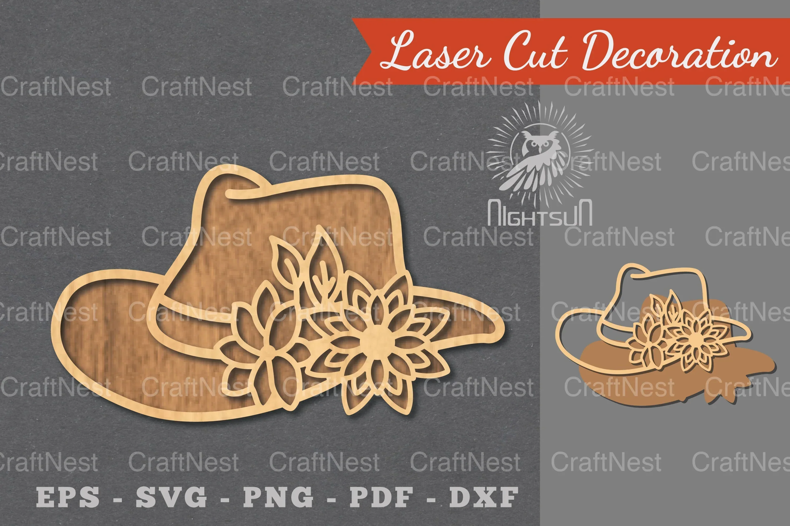 Flower Hat Laser Cut Decoration Clipart Bundle