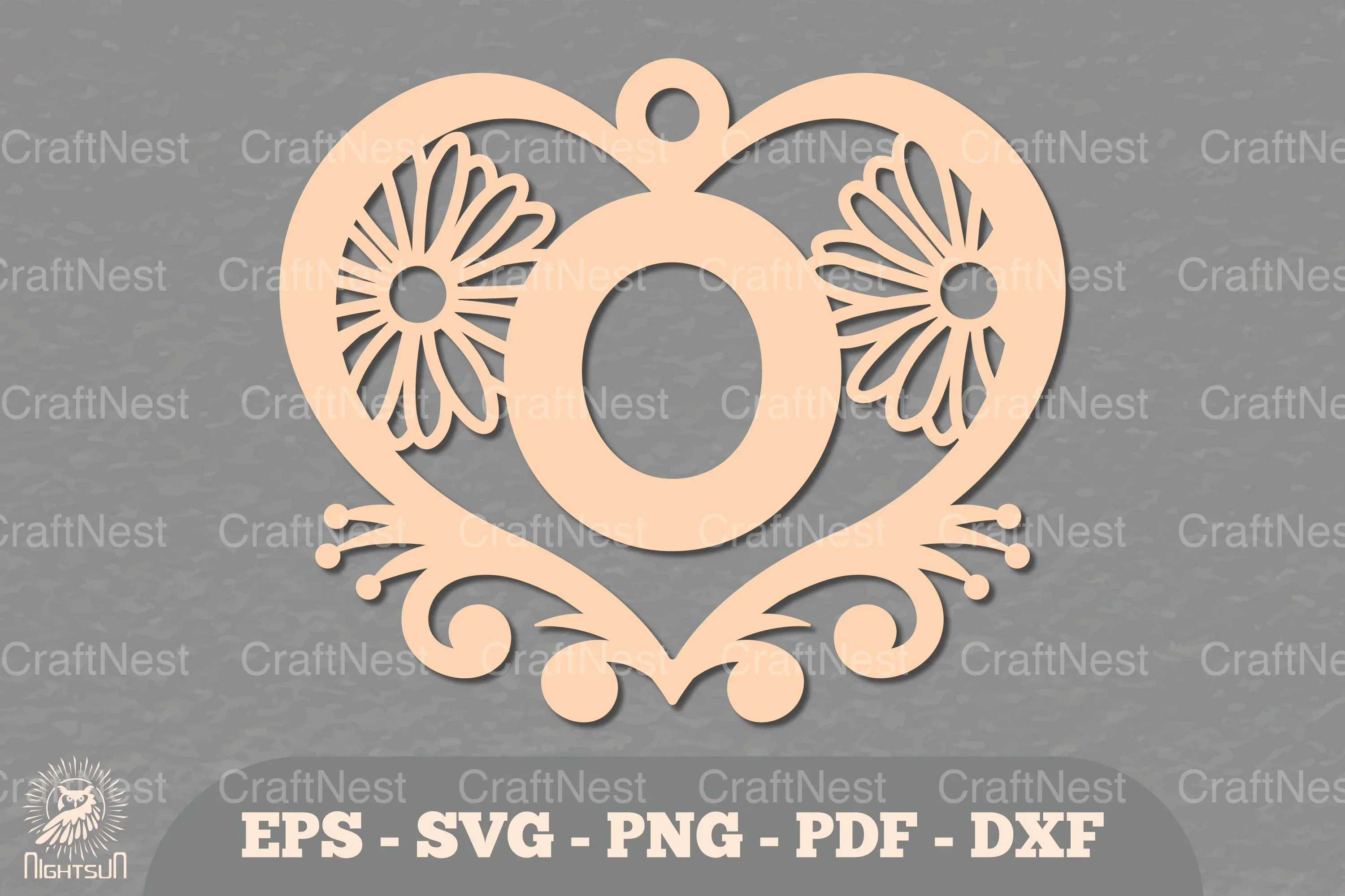 Flower Heart Alphabet Ornament Letter O Clipart Bundle
