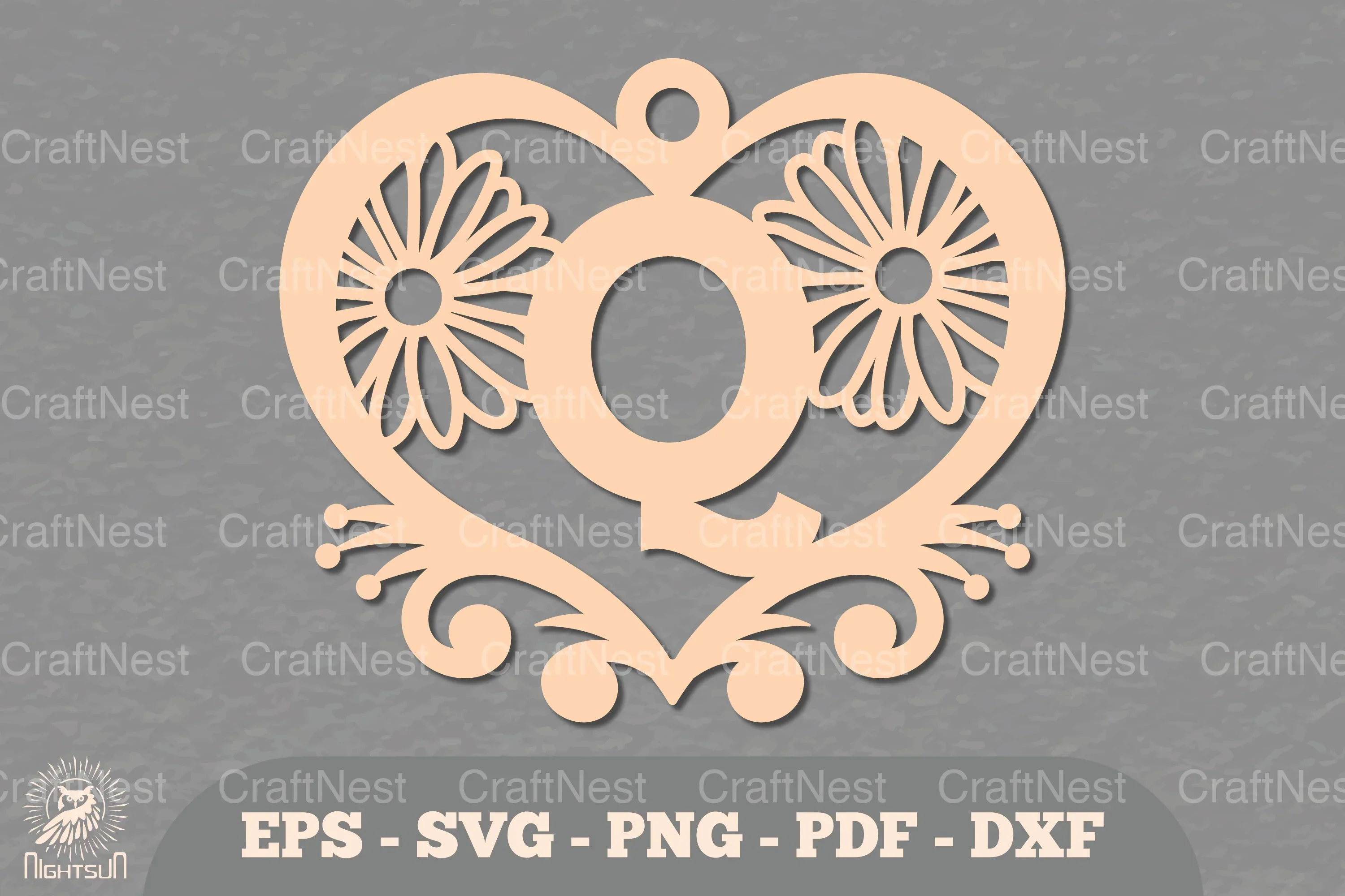 Flower Heart Alphabet Ornament Letter Q Clipart Bundle
