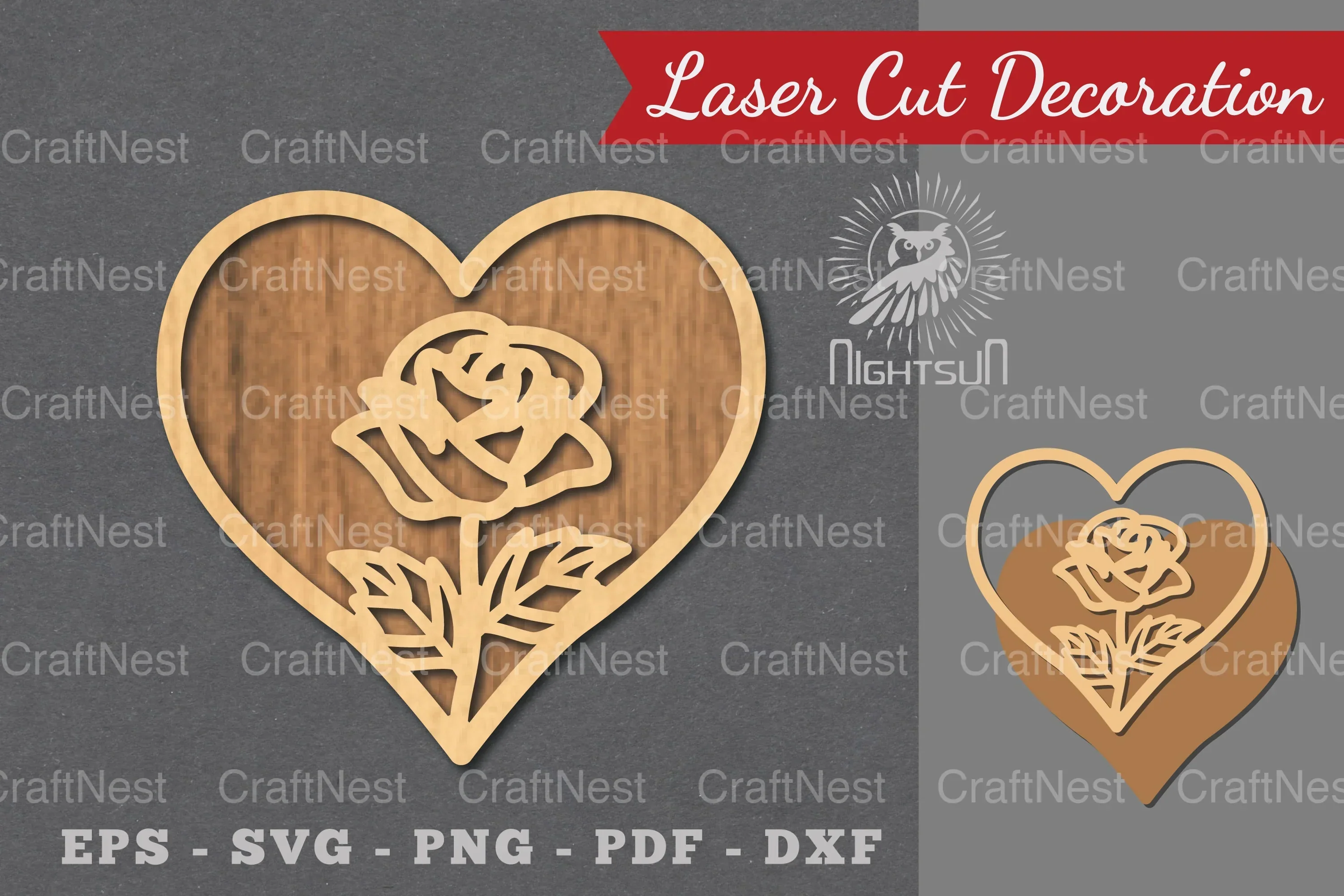 Flower Heart Laser Cut Decoration Clipart Bundle