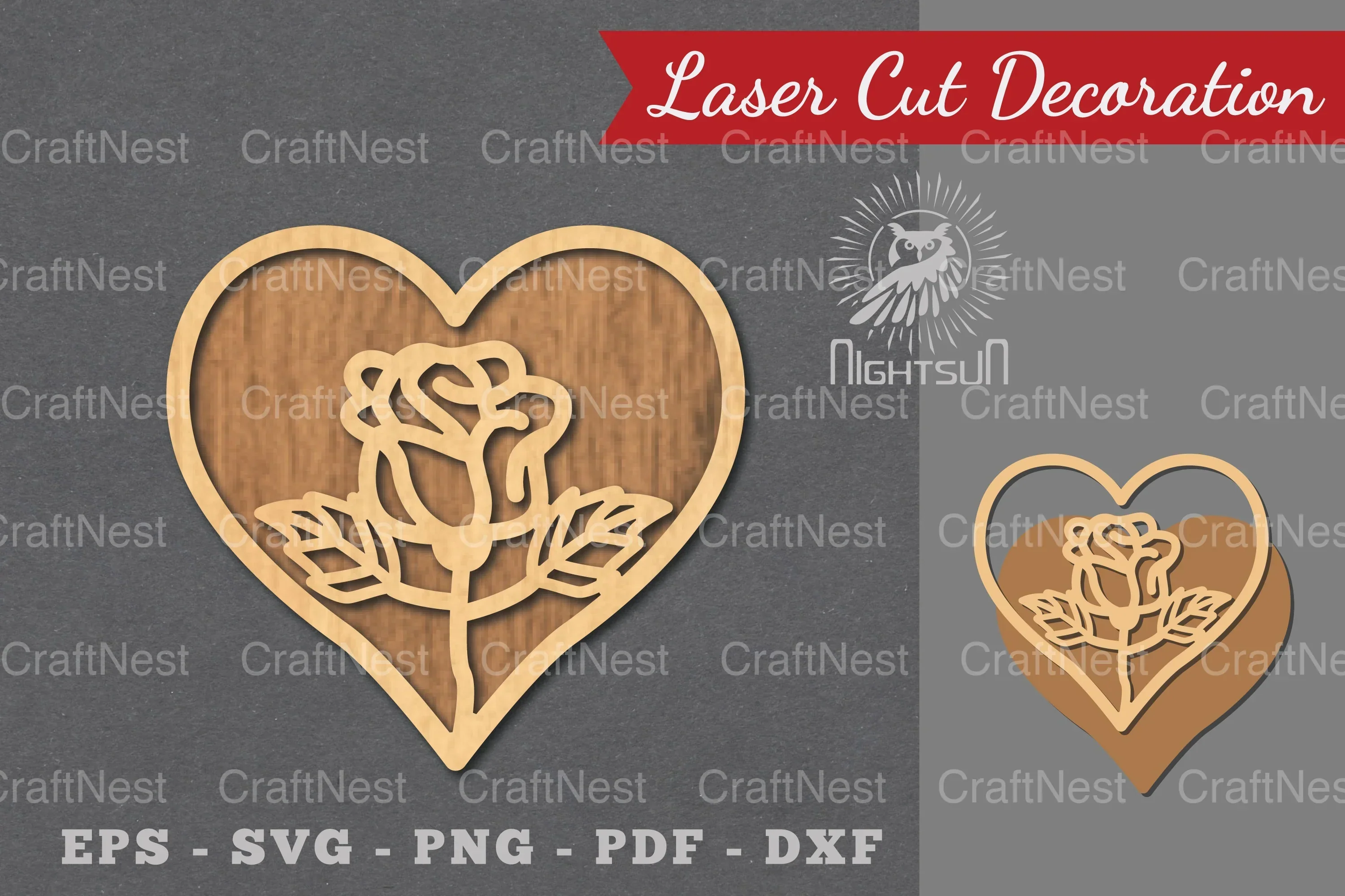 Flower Heart Laser Cut Decoration Clipart Bundle