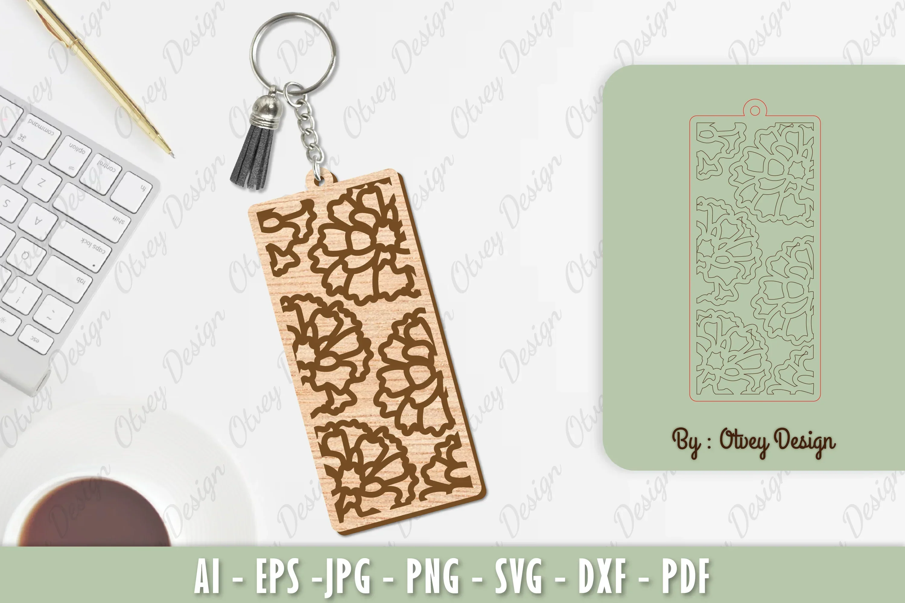Flower Keychain Laser Cut SVG Bundle