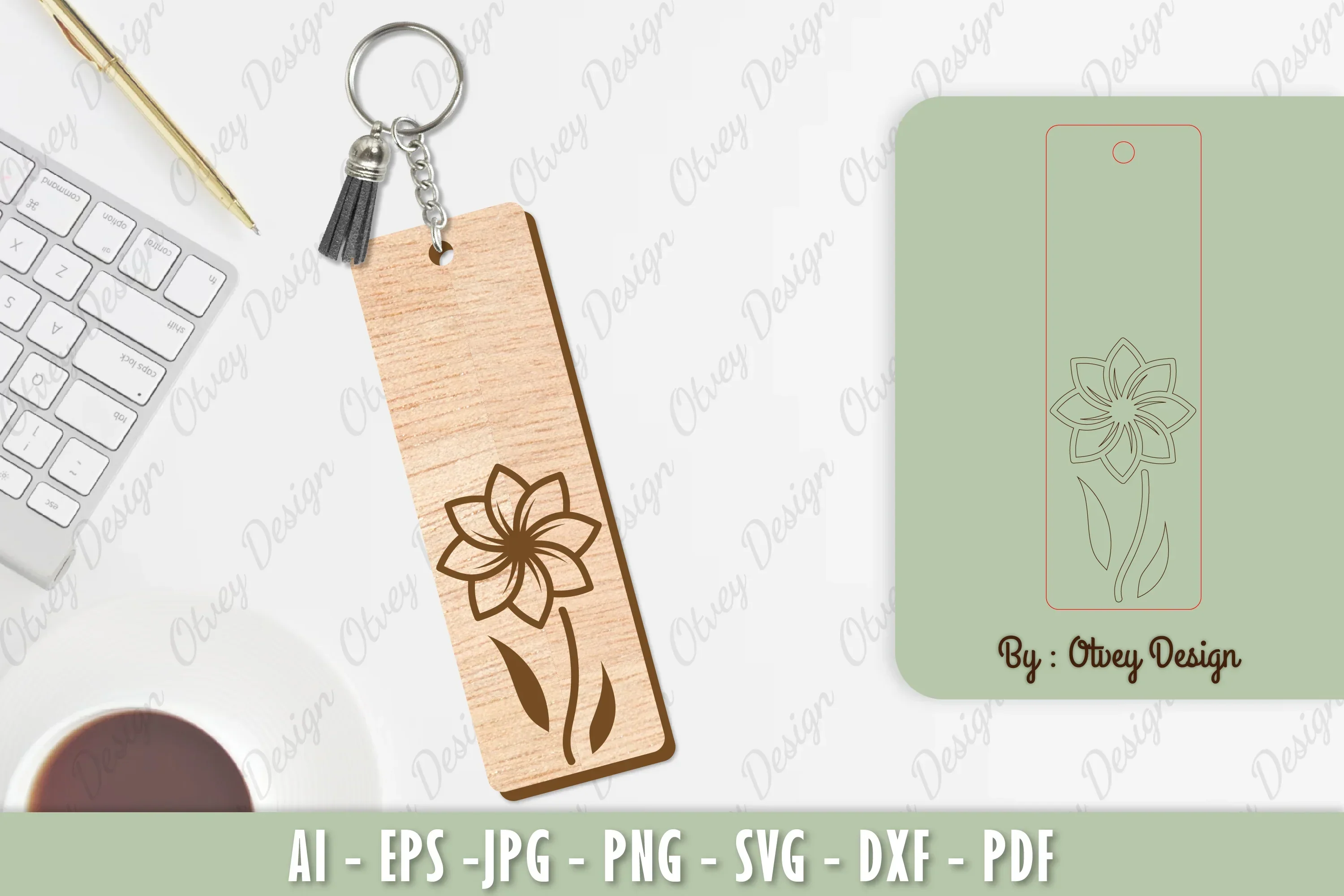 Flower Keychain Laser Cut SVG Bundle