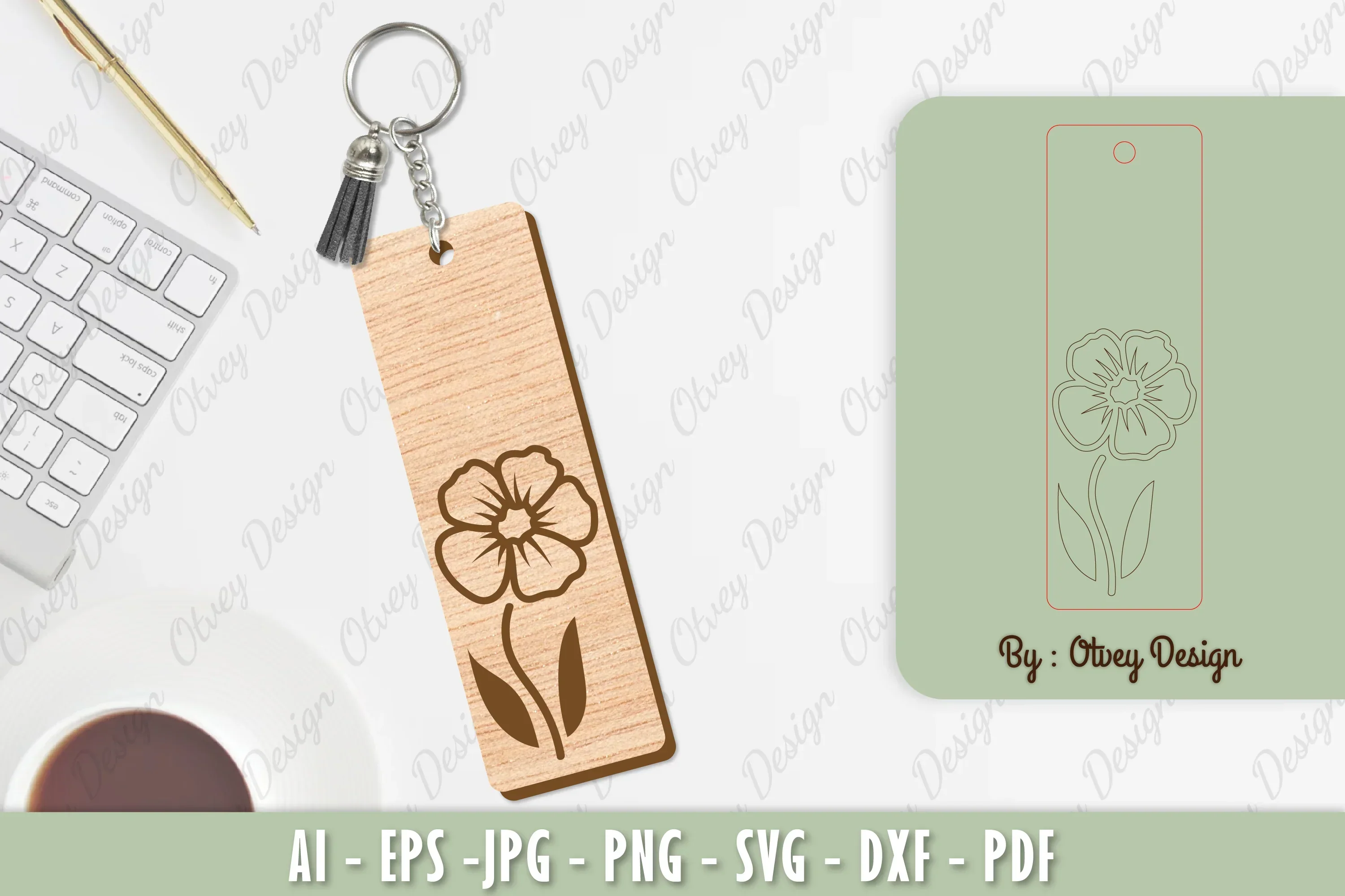 Flower Keychain Laser Cut SVG Bundle