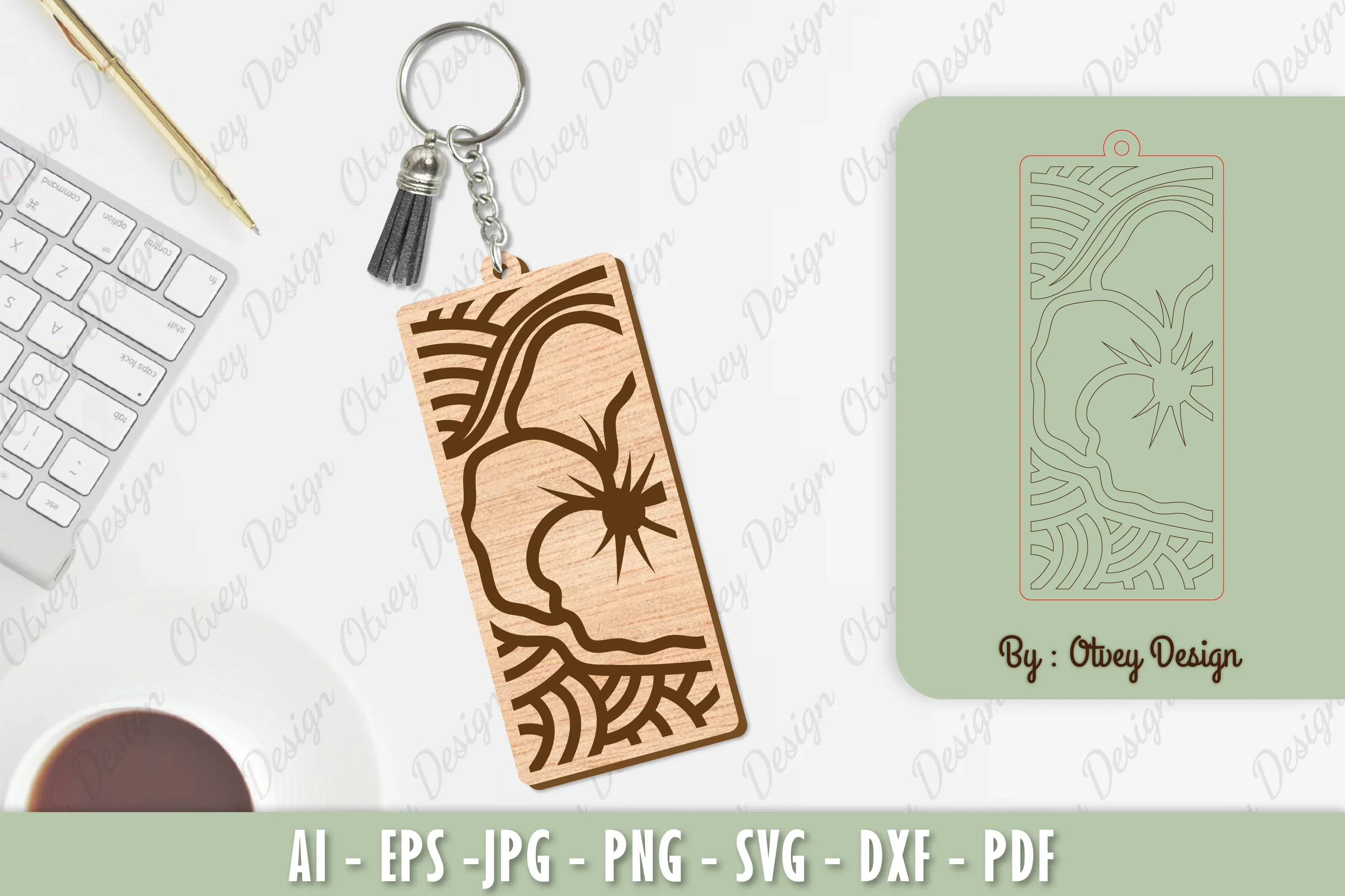 Flower Keychain Laser Cut SVG Bundle