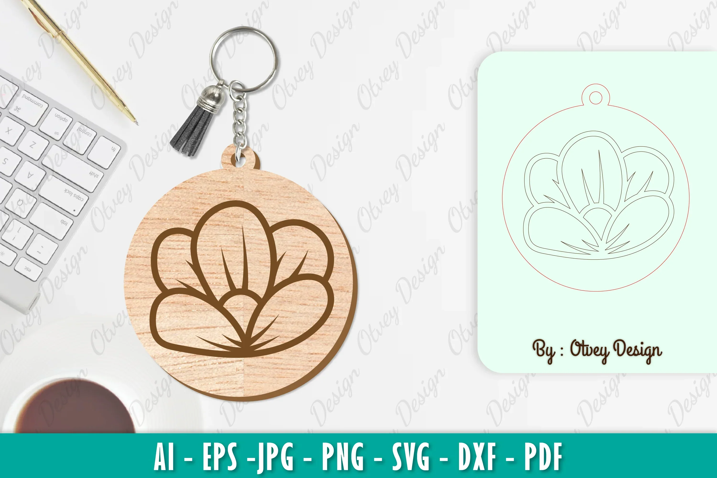 Flower Keychain SVG Bundle
