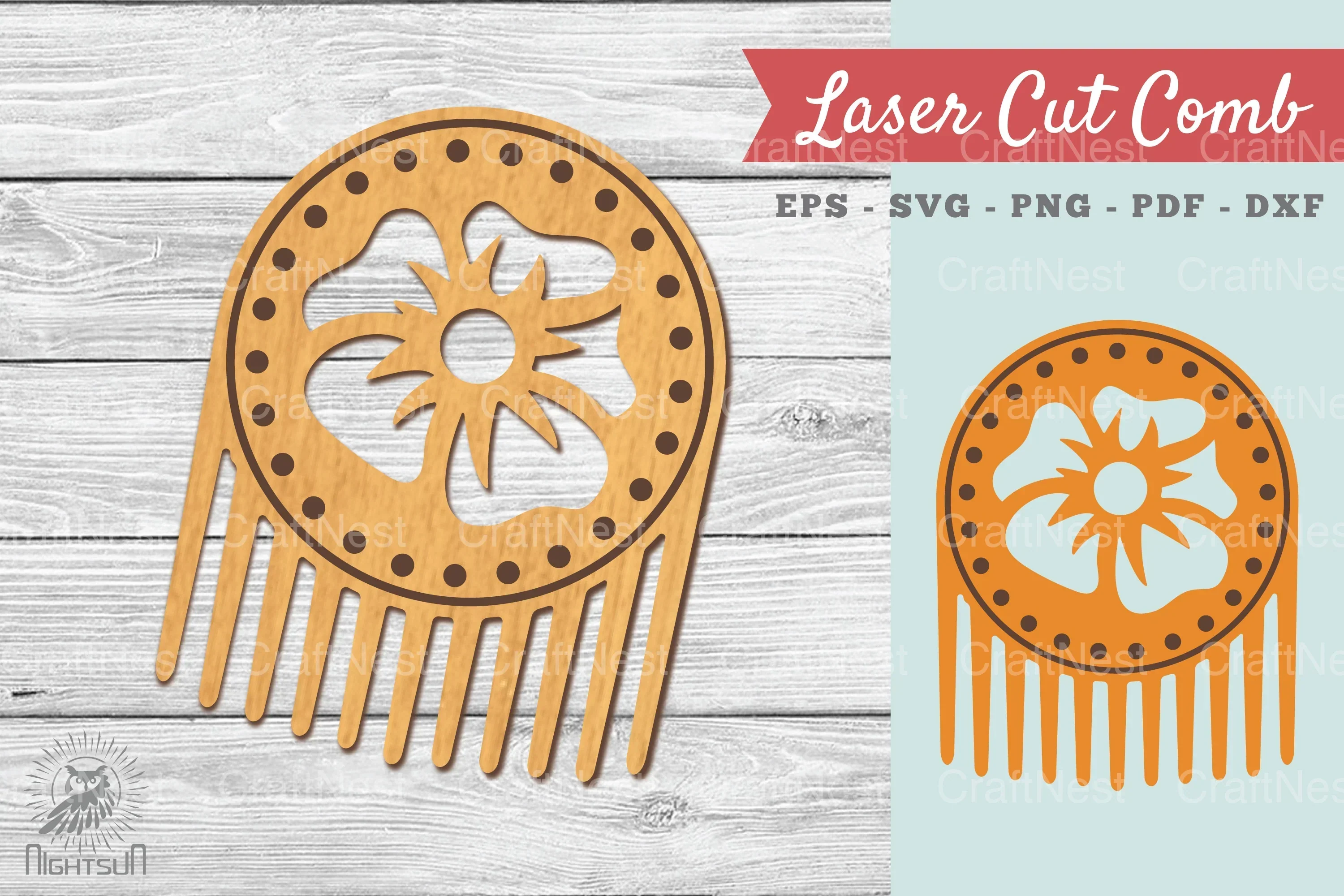 Flower Laser Cut Comb Clipart Bundle