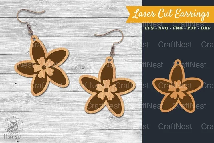 Flower Laser Cut Earring SVG Bundle