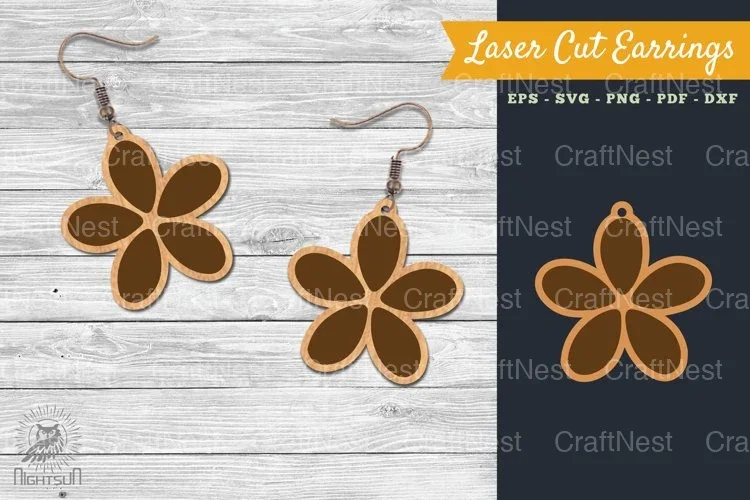 Flower Laser Cut Earring SVG Bundle