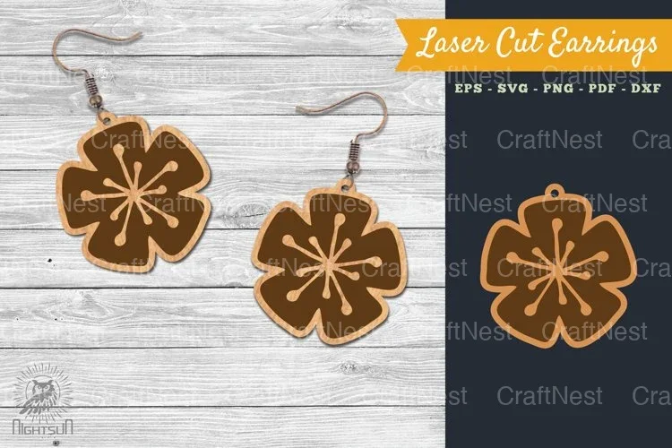 Flower Laser Cut Earring SVG Bundle