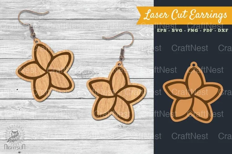 Flower Laser Cut Earring SVG Bundle
