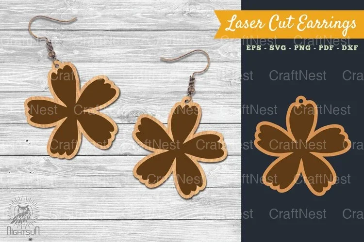 Flower Laser Cut Earring SVG Bundle
