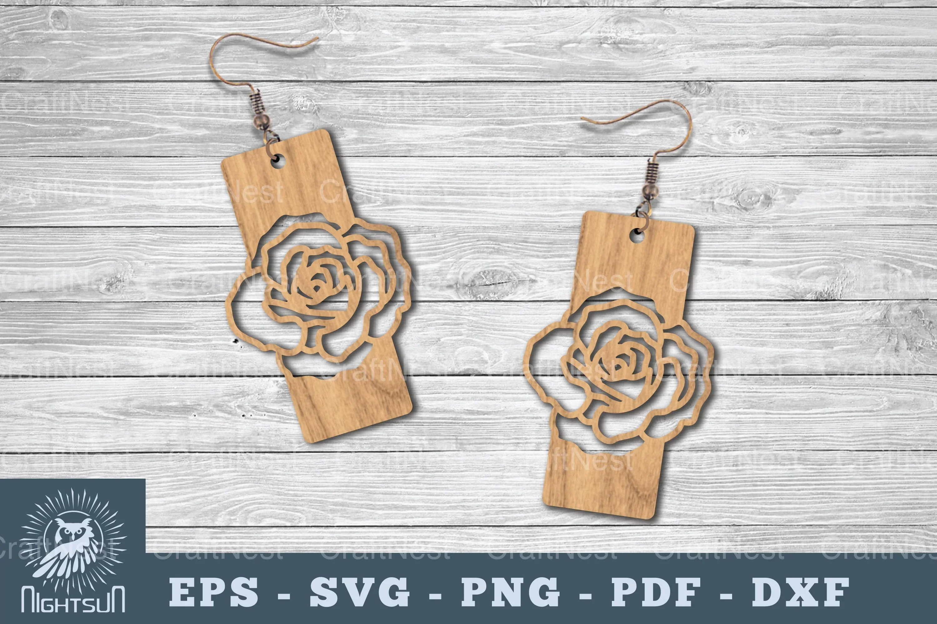 Flower Laser Cut Earrings SVG Bundle