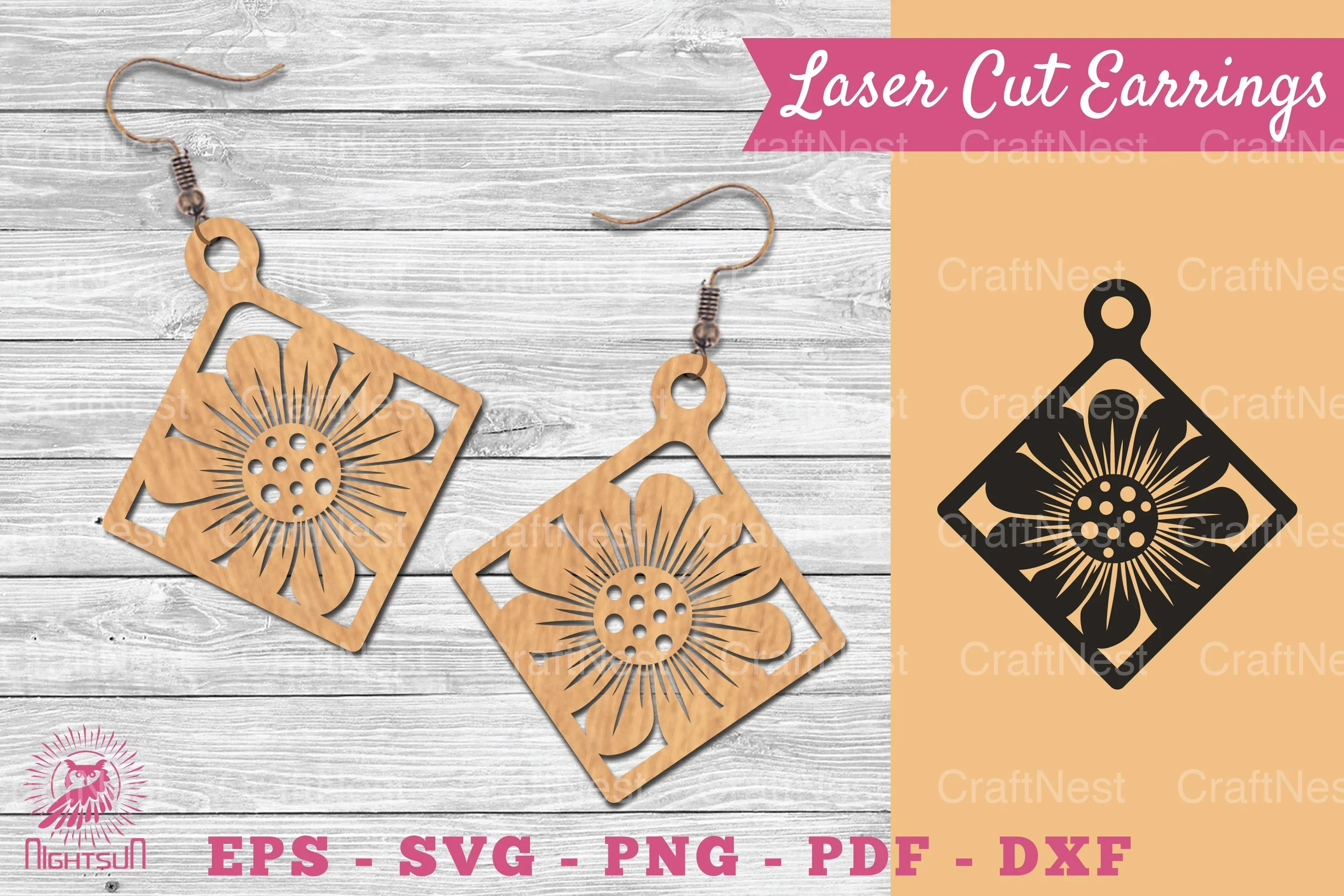 Flower Laser Cut Earrings SVG Bundle