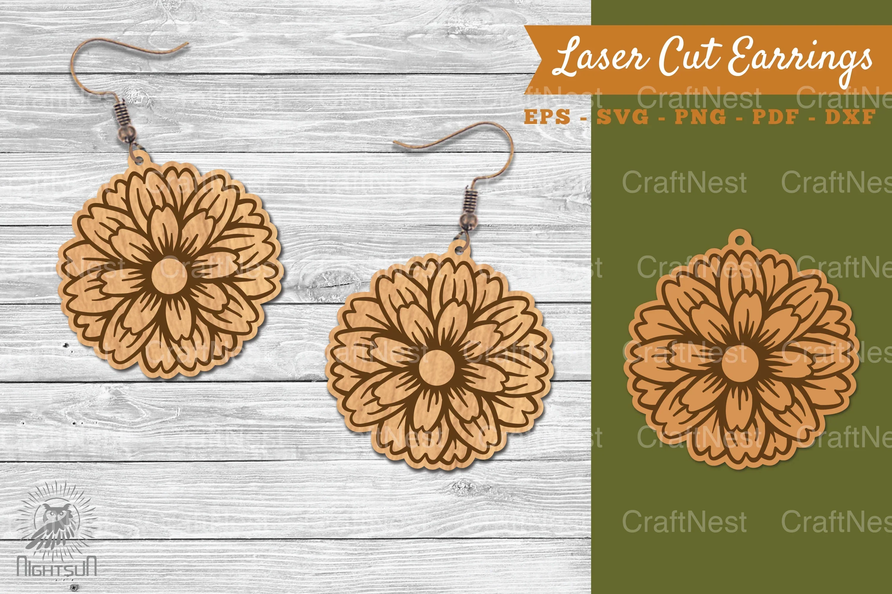 Flower Laser Cut Earrings SVG Bundle