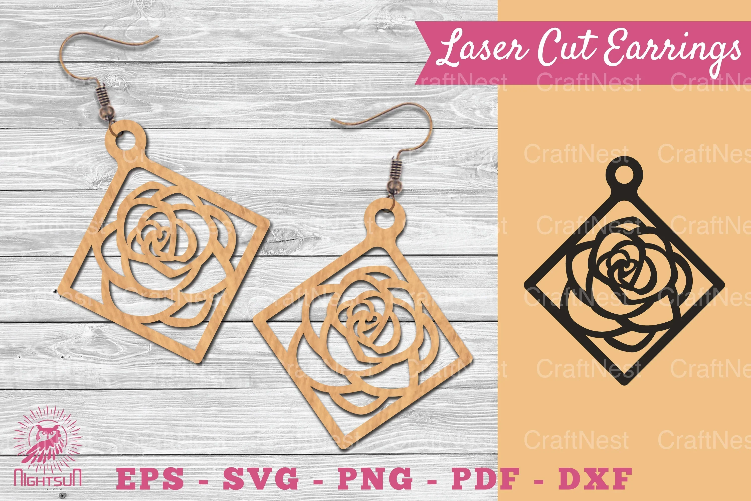 Flower Laser Cut Earrings SVG Bundle