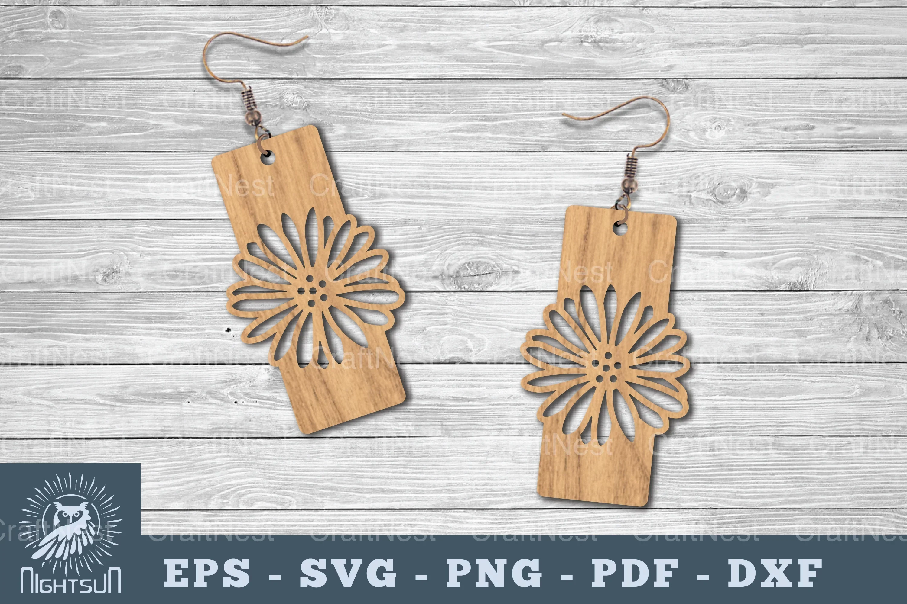 Flower Laser Cut Earrings SVG Bundle
