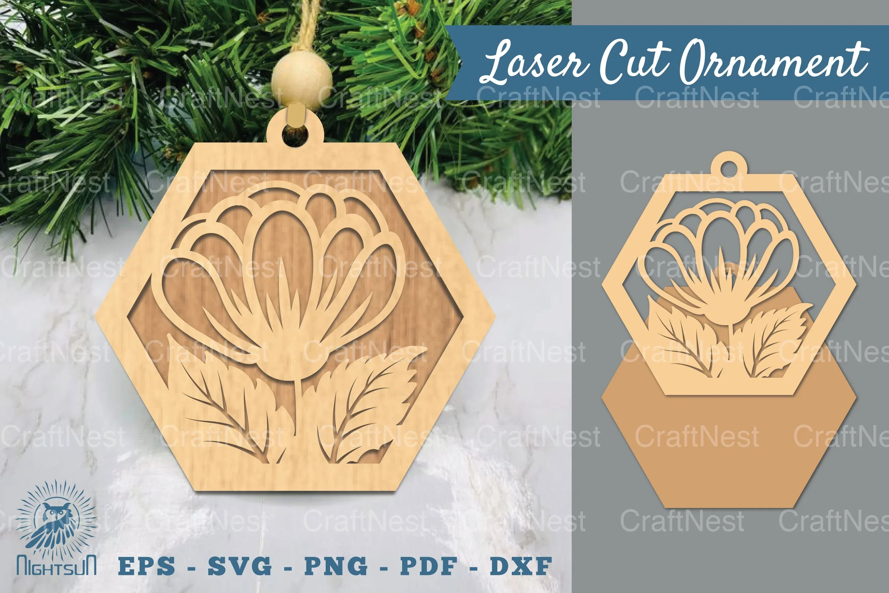 Flower Laser Cut Ornament Clipart Bundle