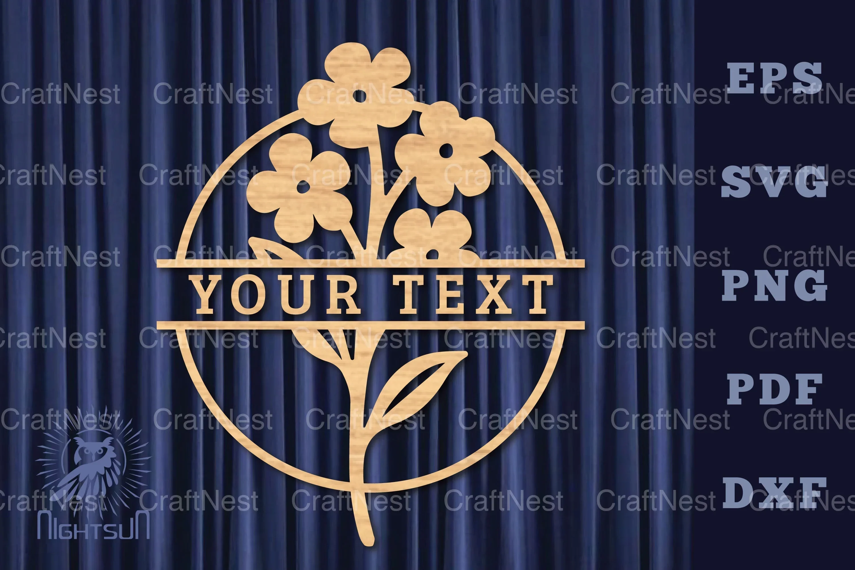 Flower Lasercut Split Monogram SVG Bundle