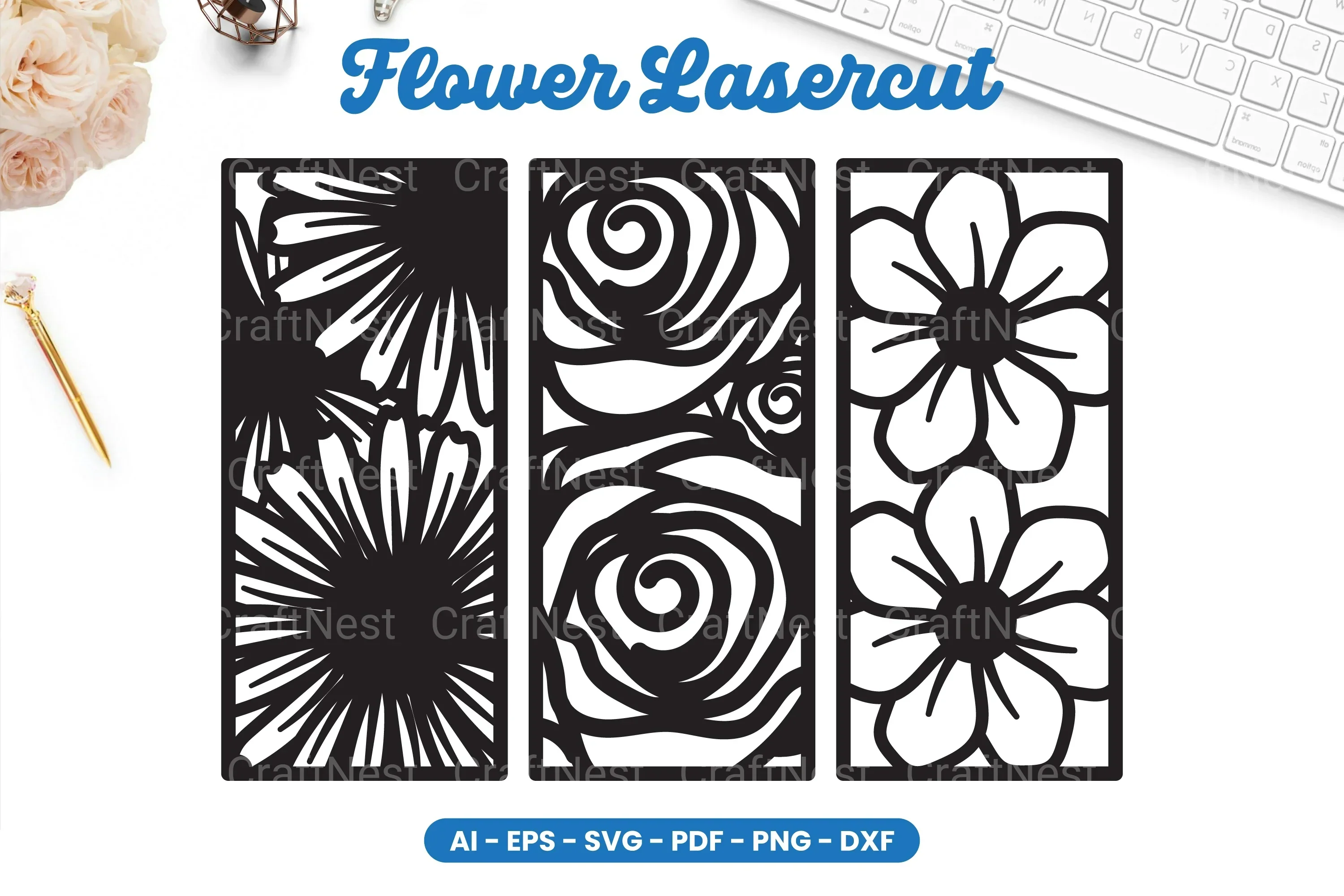 Flower Lasercut SVG Bundle