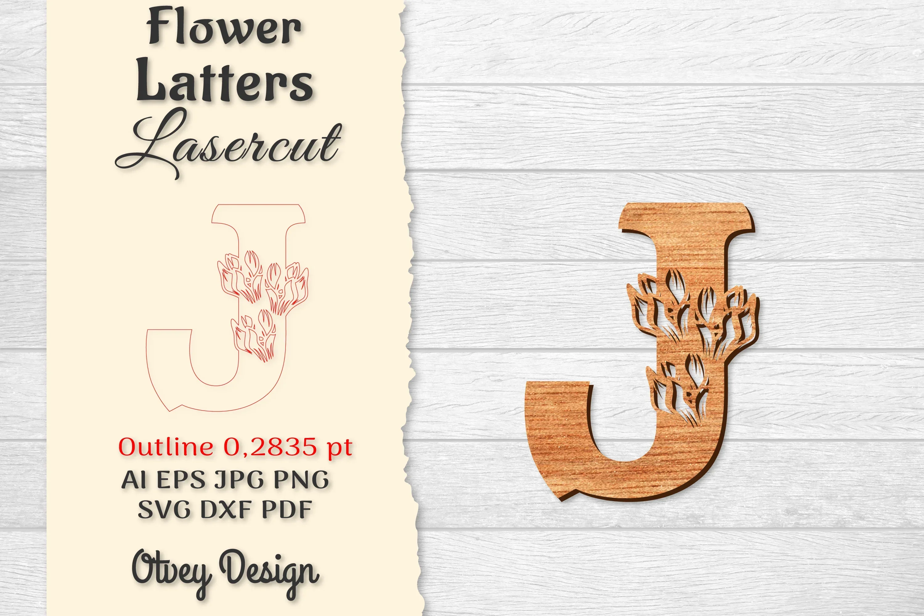 Flower Letters Laser Cut File SVG Bundle