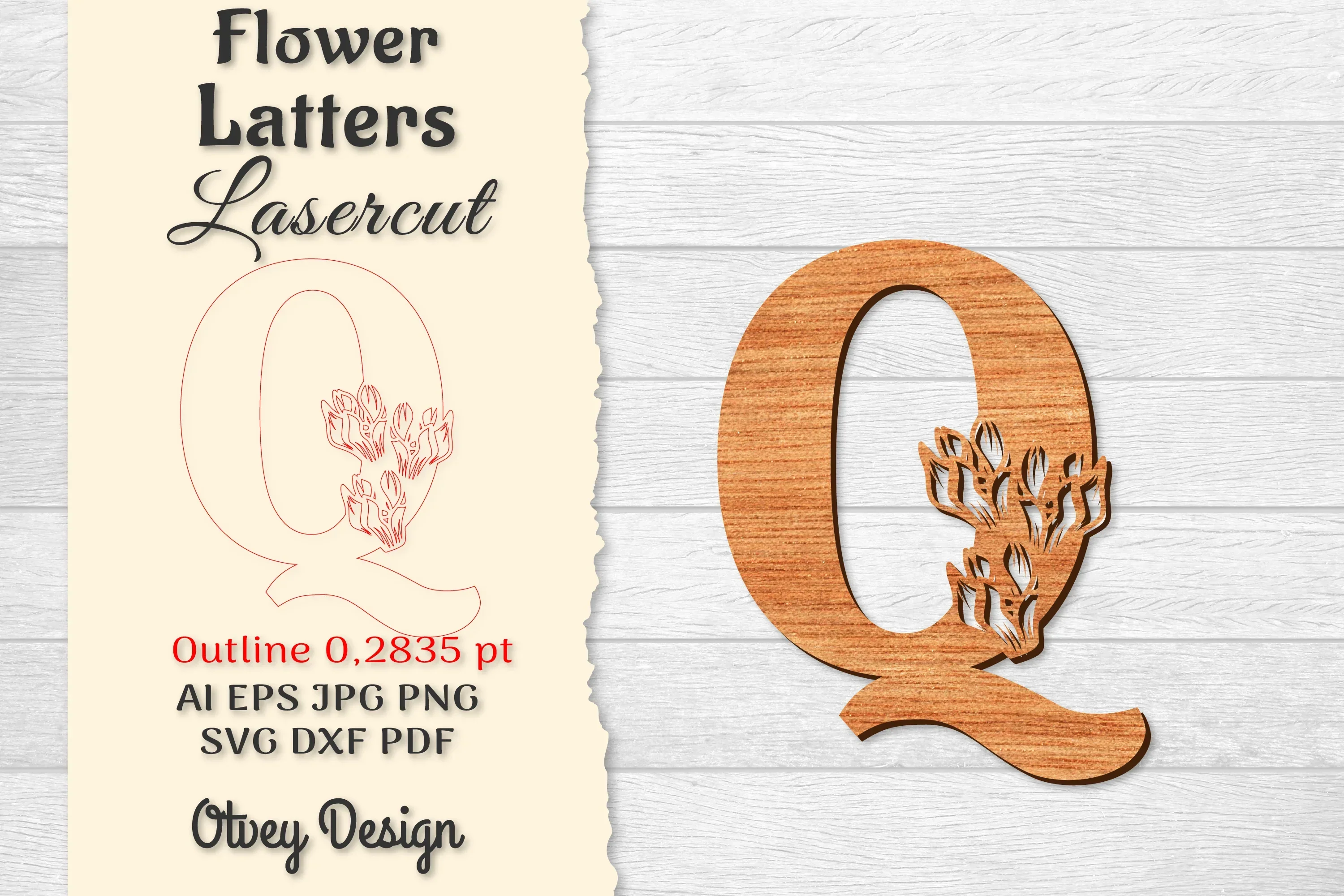 Flower Letters Laser Cut File SVG Bundle