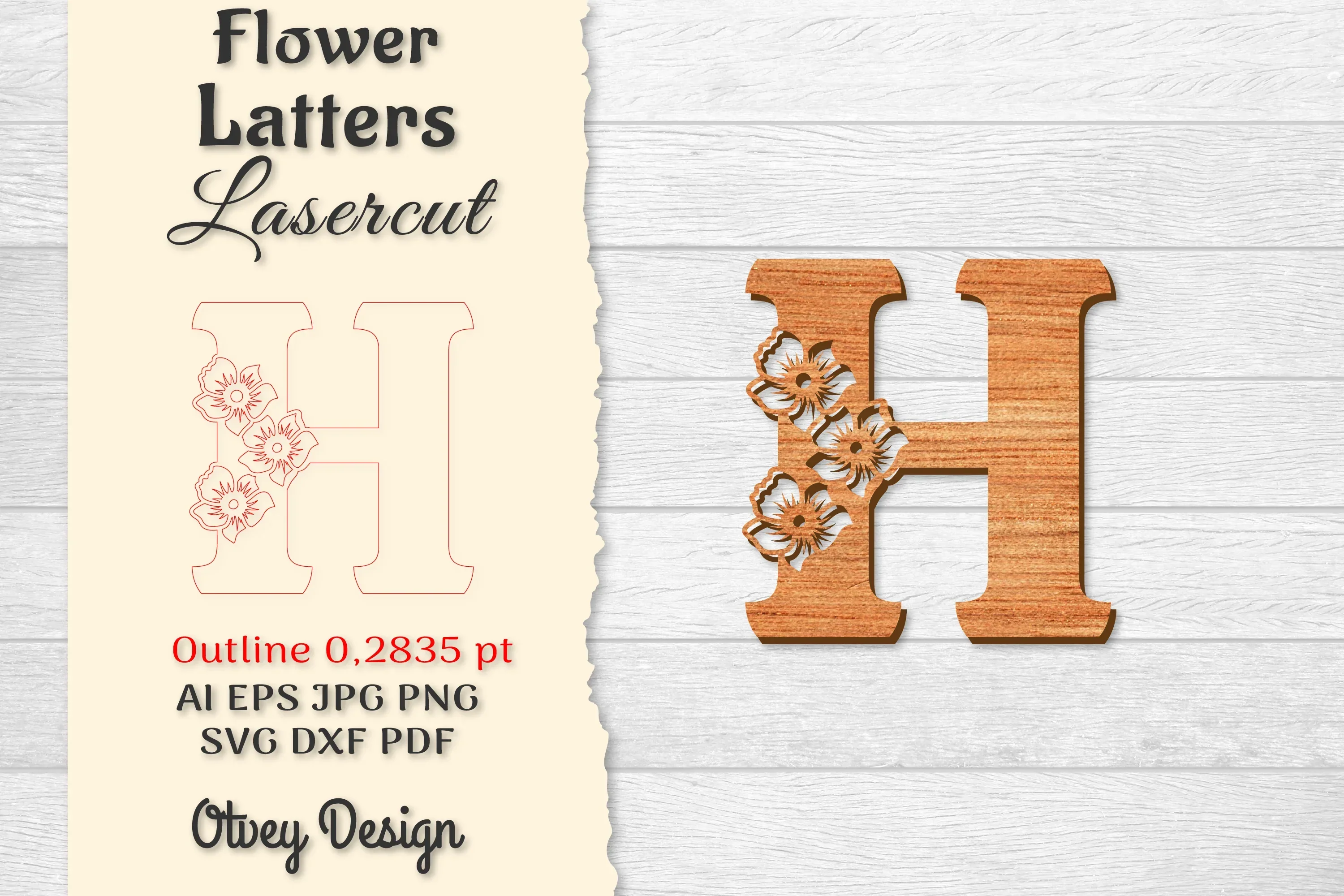 Flower Letters Laser Cut File SVG Bundle