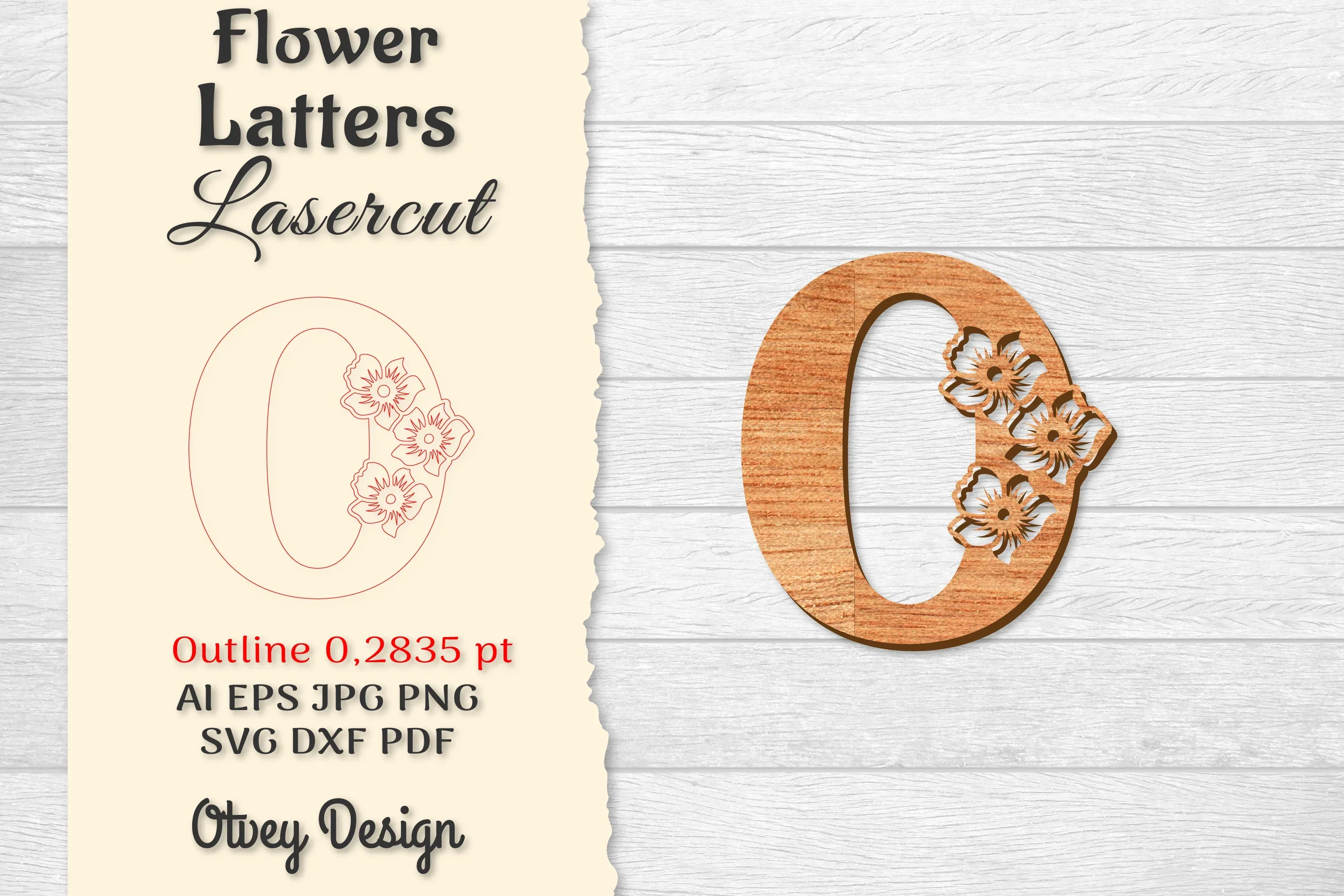 Flower Letters Laser Cut File SVG Bundle