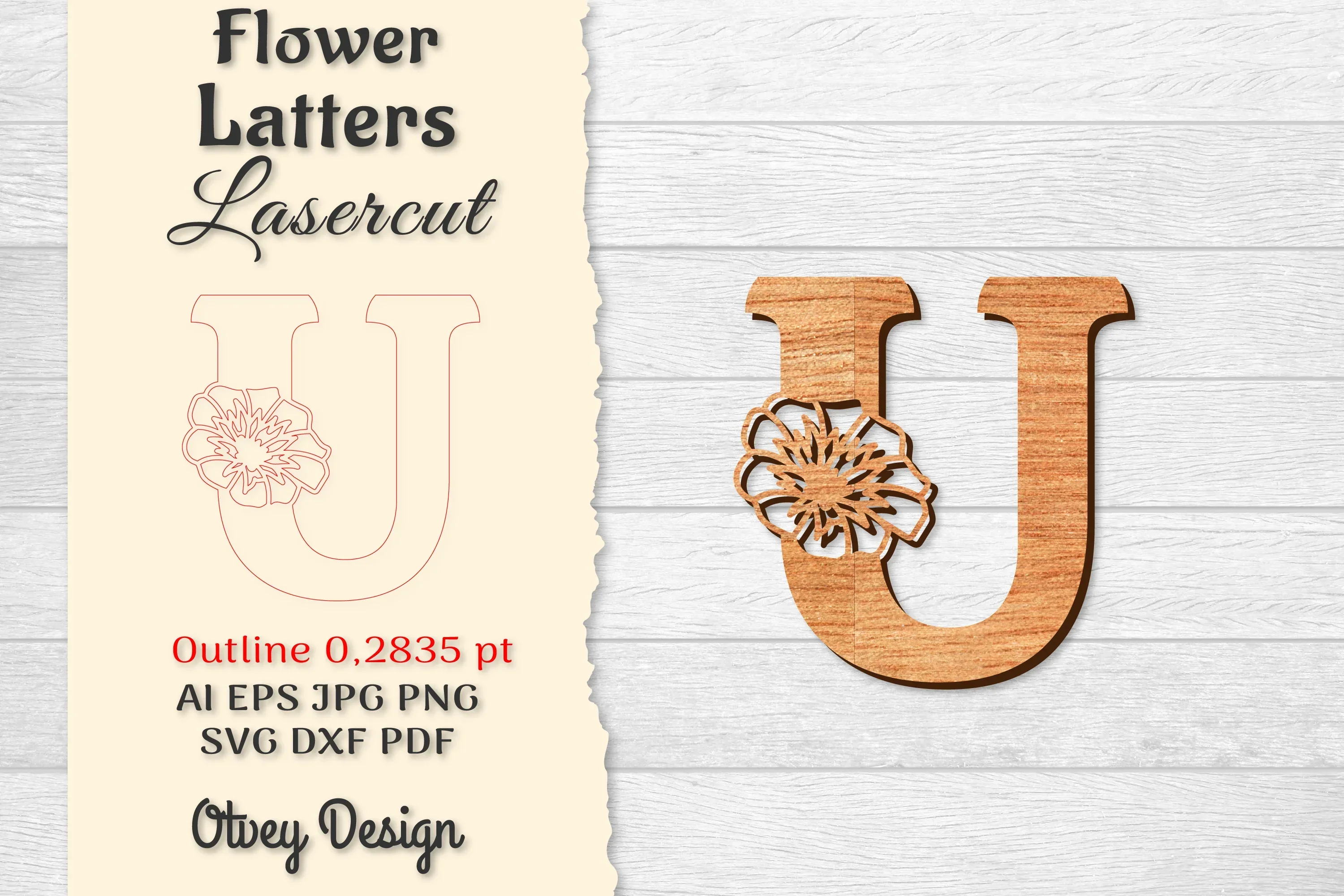 Flower Letters Laser Cut File SVG Bundle