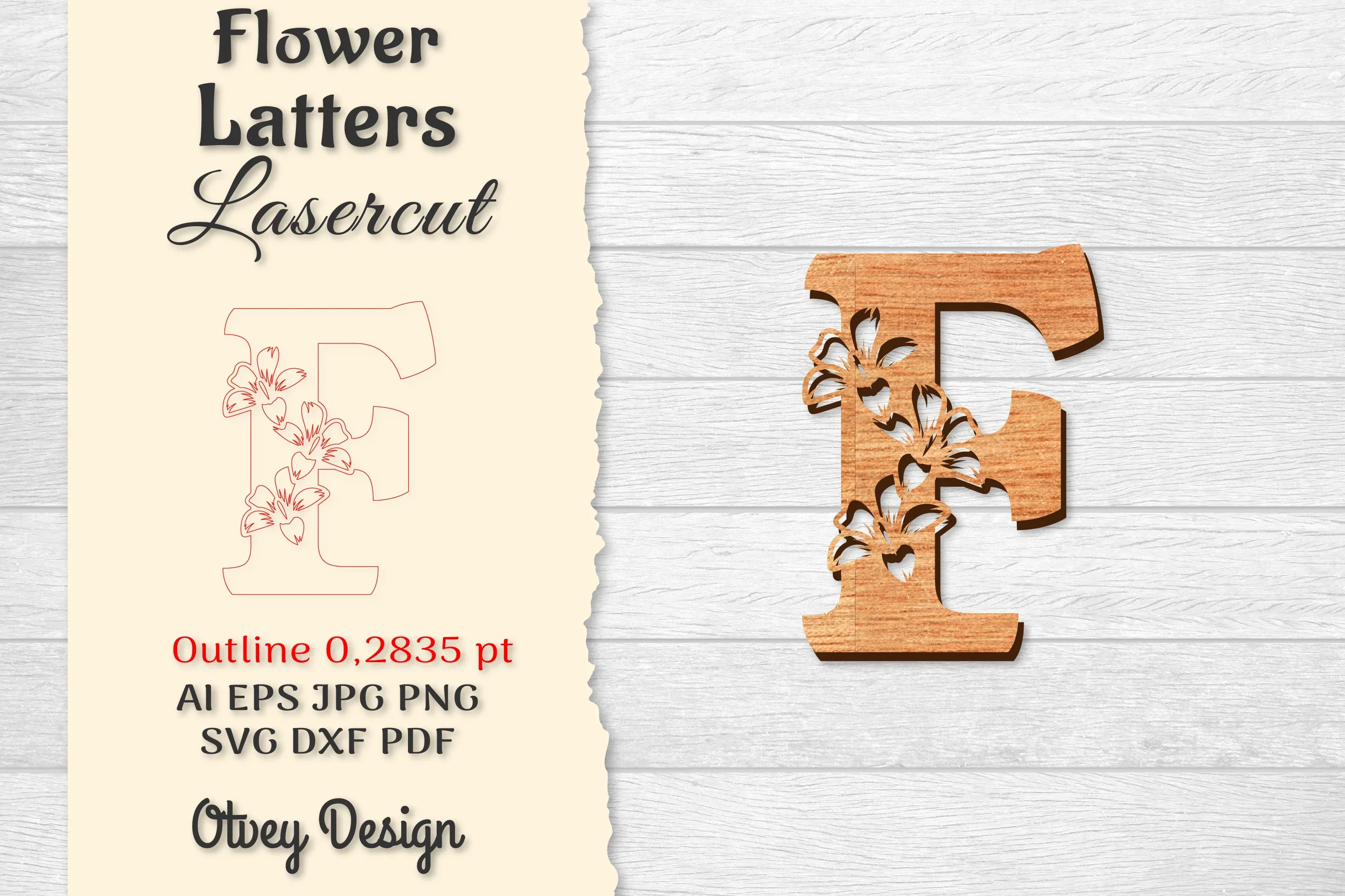 Flower Letters Laser Cut File SVG Bundle