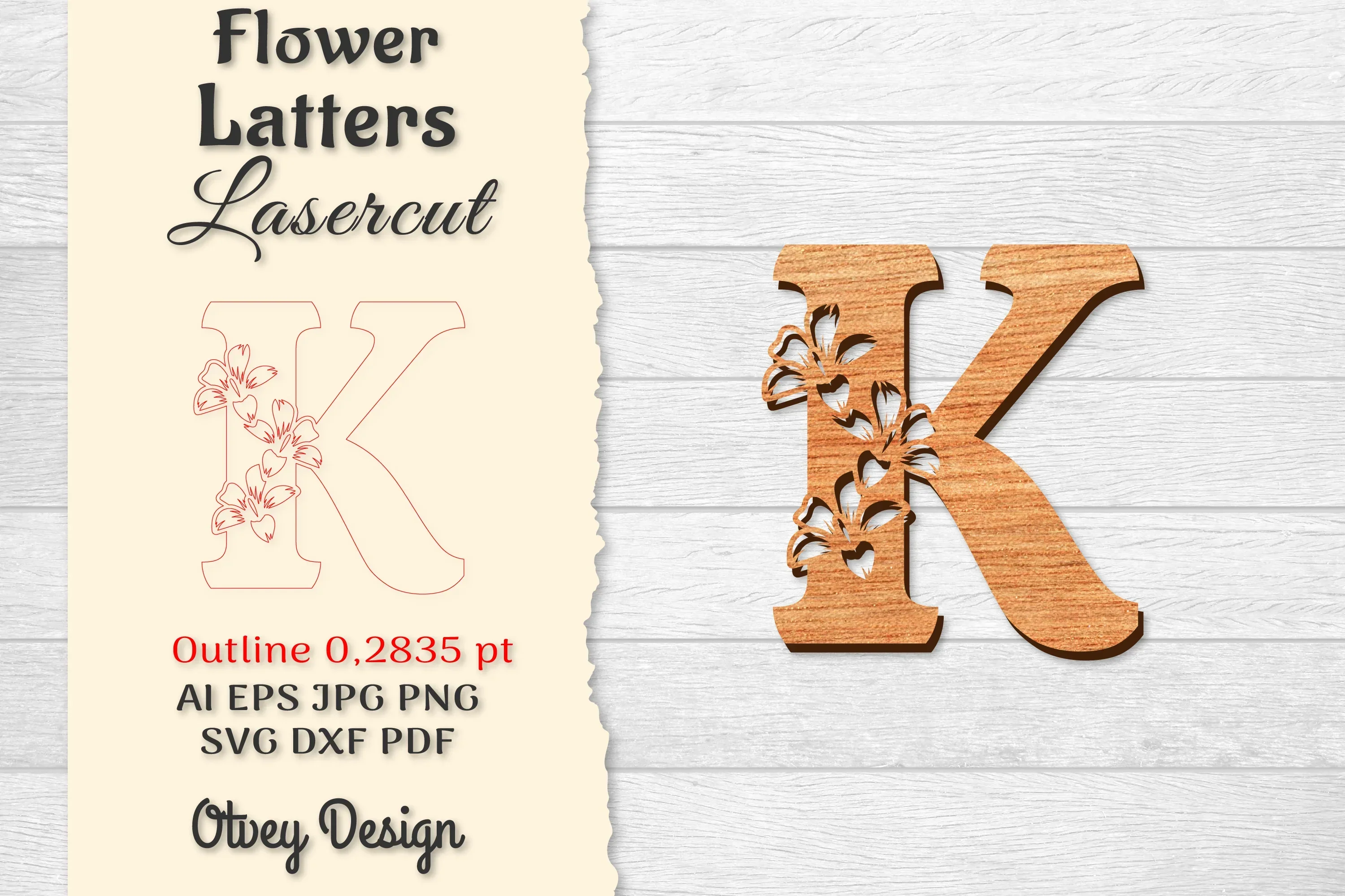 Flower Letters Laser Cut File SVG Bundle